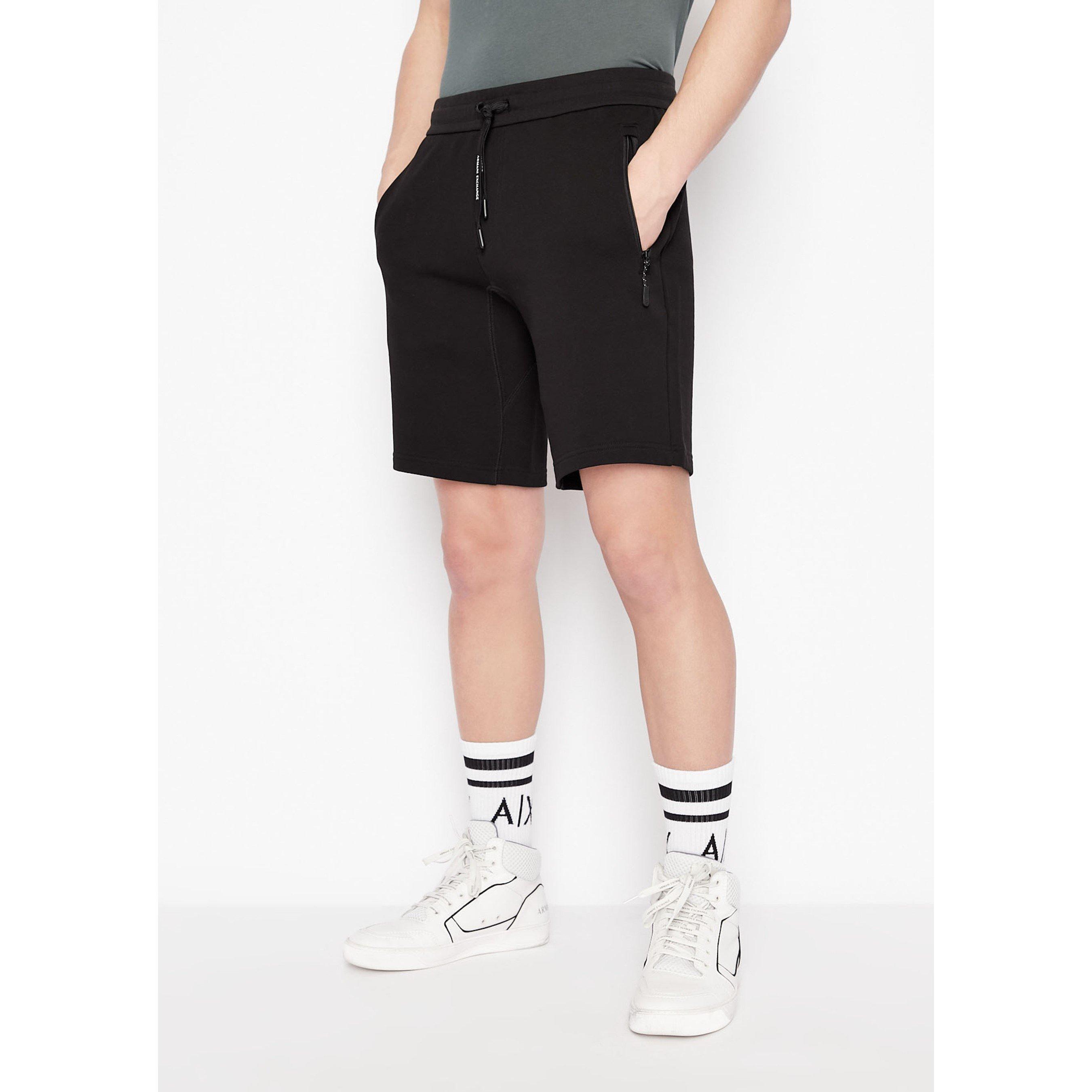 Black 1200 - Armani Exchange - Small Logo Fleece Shorts - 1