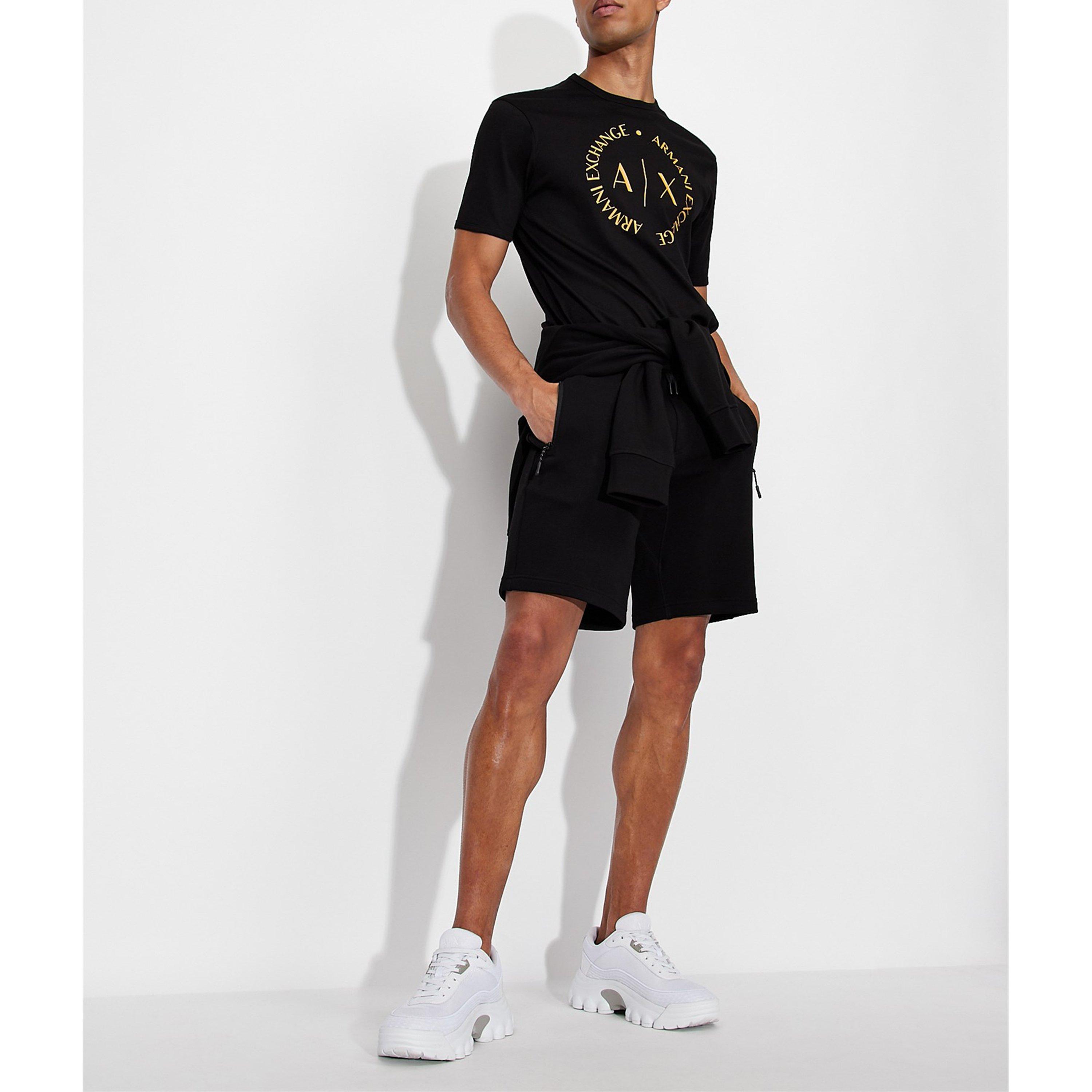 Black 1200 - Armani Exchange - Small Logo Fleece Shorts - 2