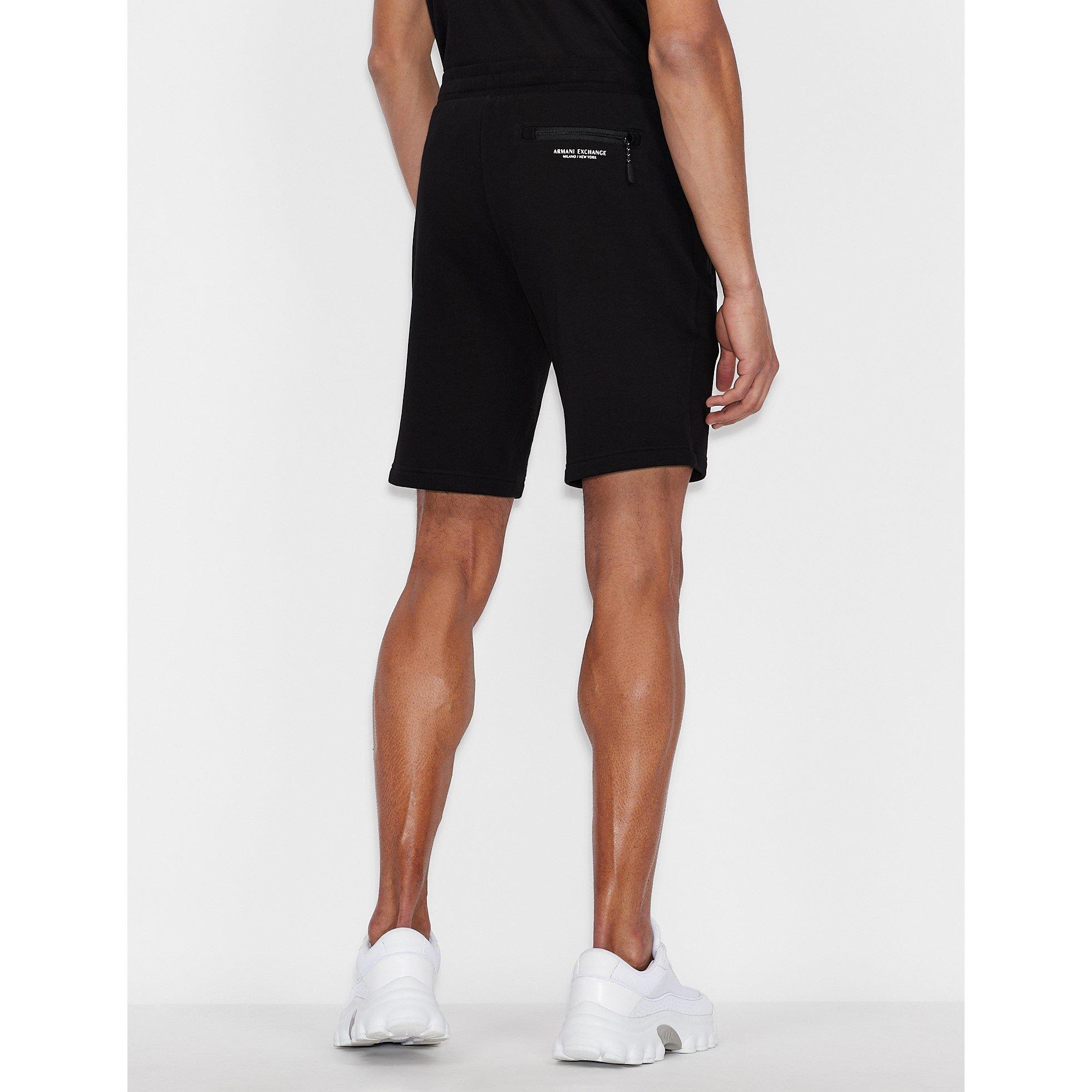 Black 1200 - Armani Exchange - Small Logo Fleece Shorts - 4