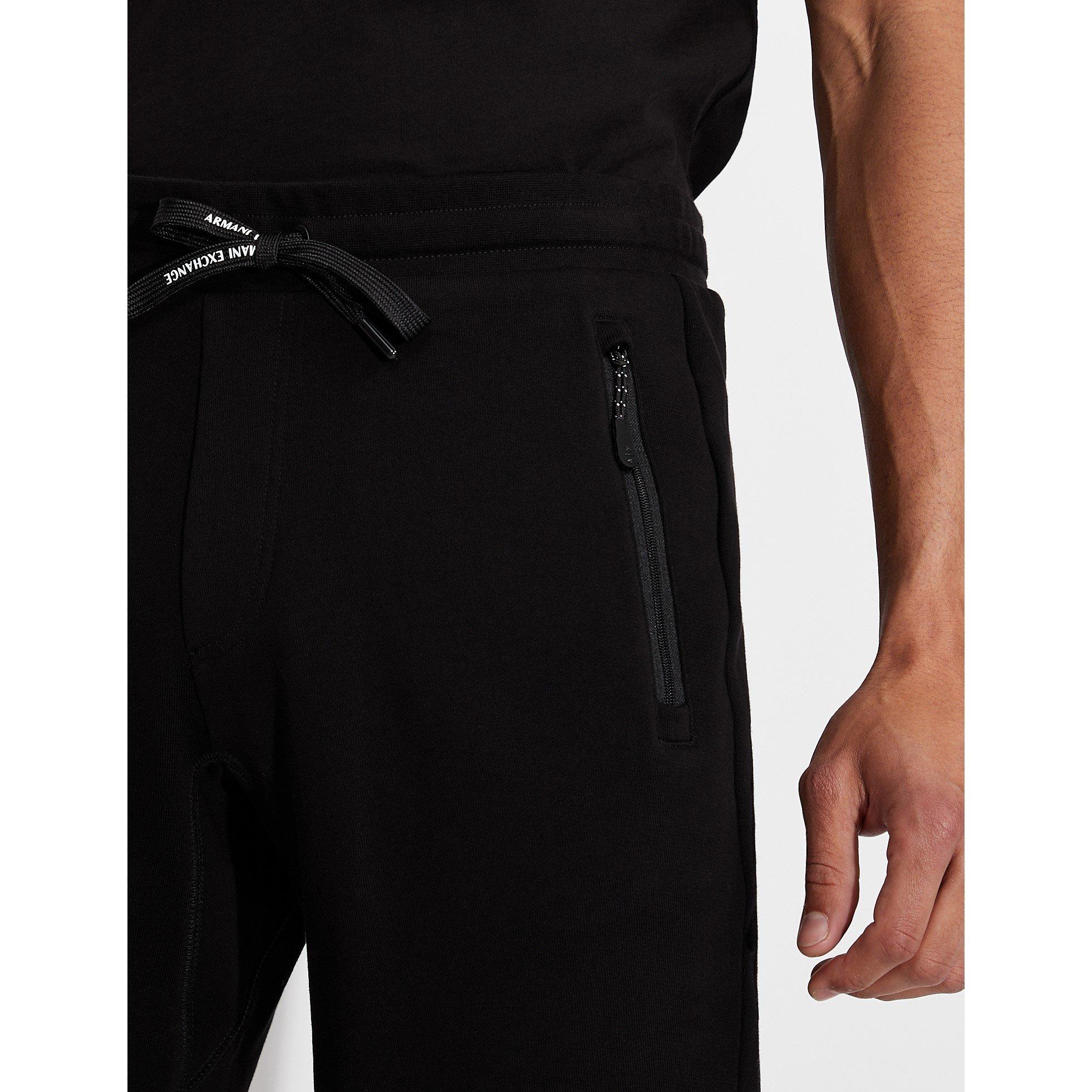 Black 1200 - Armani Exchange - Small Logo Fleece Shorts - 5