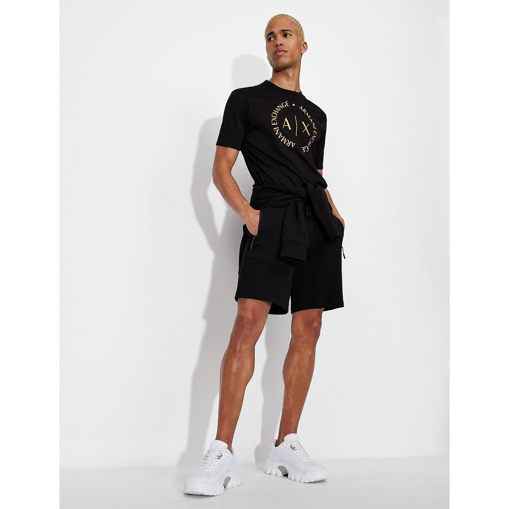 Black 1200 - Armani Exchange - Small Logo Fleece Shorts - 7