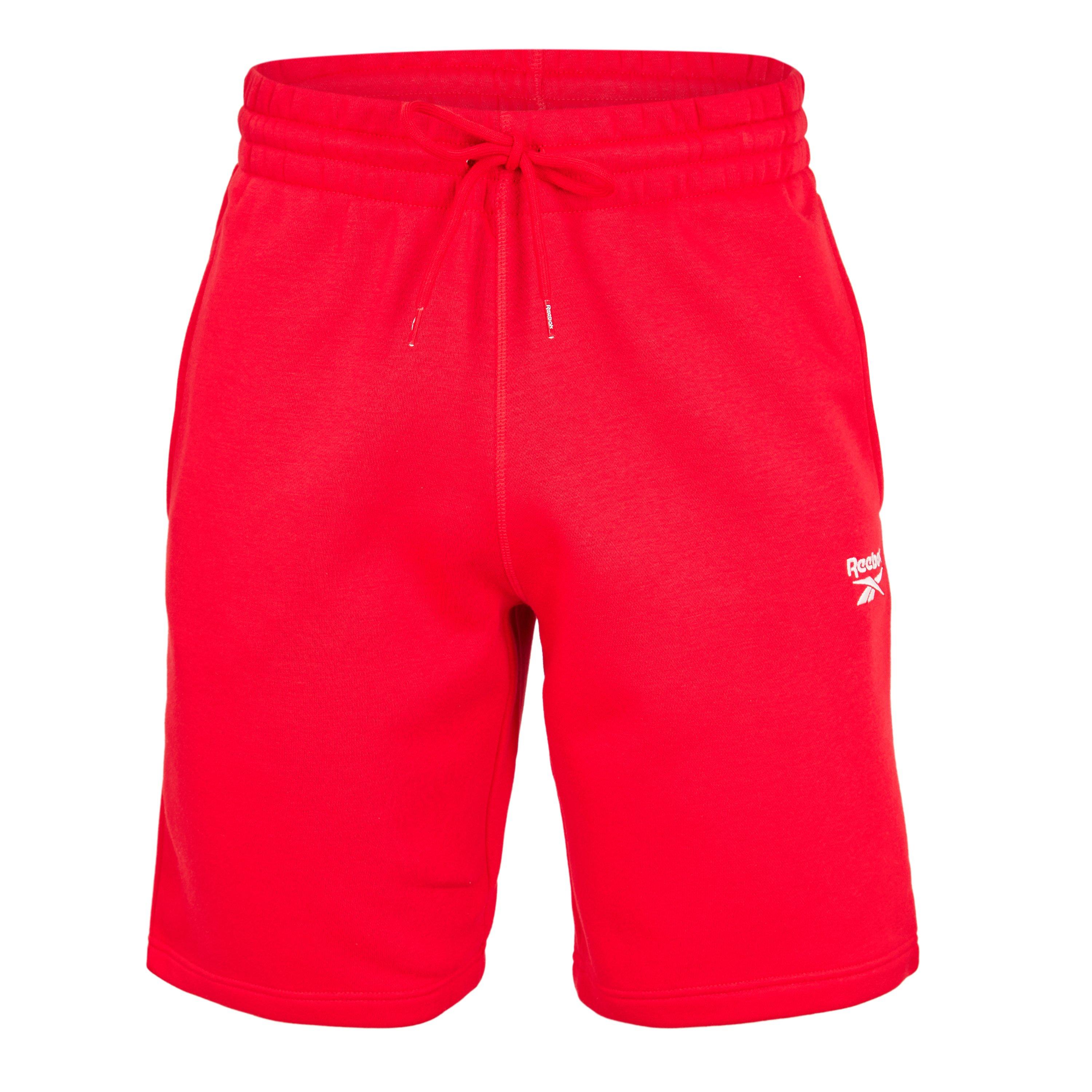 Reebok Men's Identity Small Logo Fleece Jogger Shorts - Vecred/Black - XL