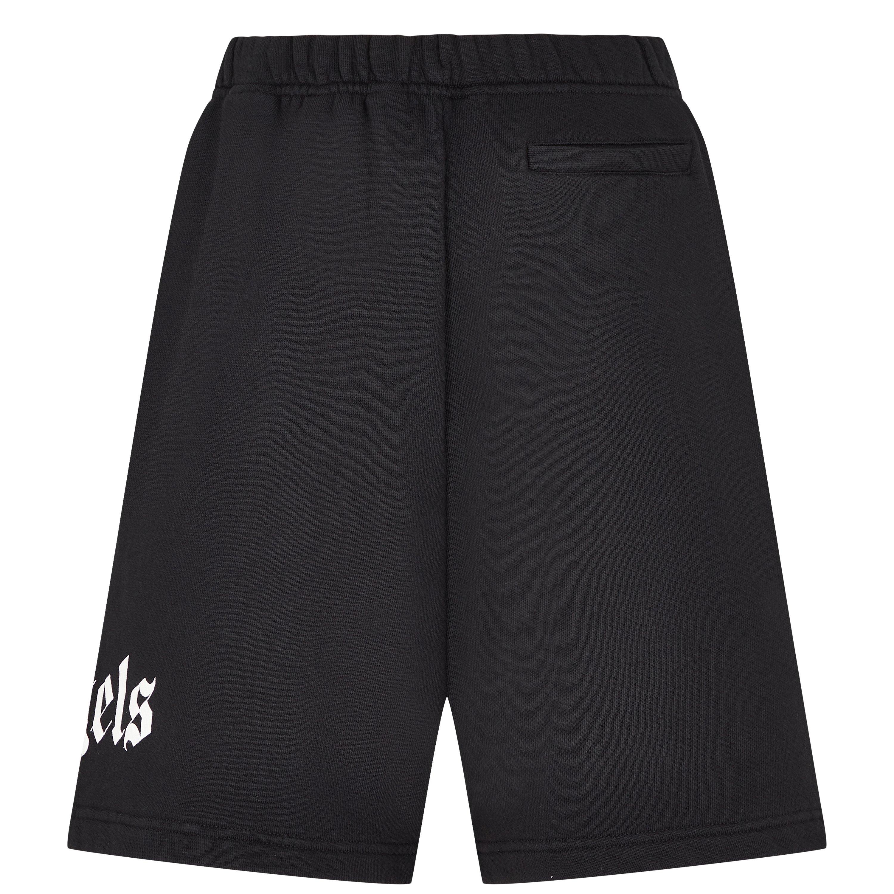 Black Wht 1001 - Palm Angels - Unisex Kids Cotton Fleece Jogger Shorts - 2