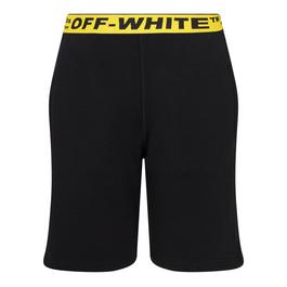 Off White Unisex Kids Industrial Shorts with Iconic Logo Embroidery