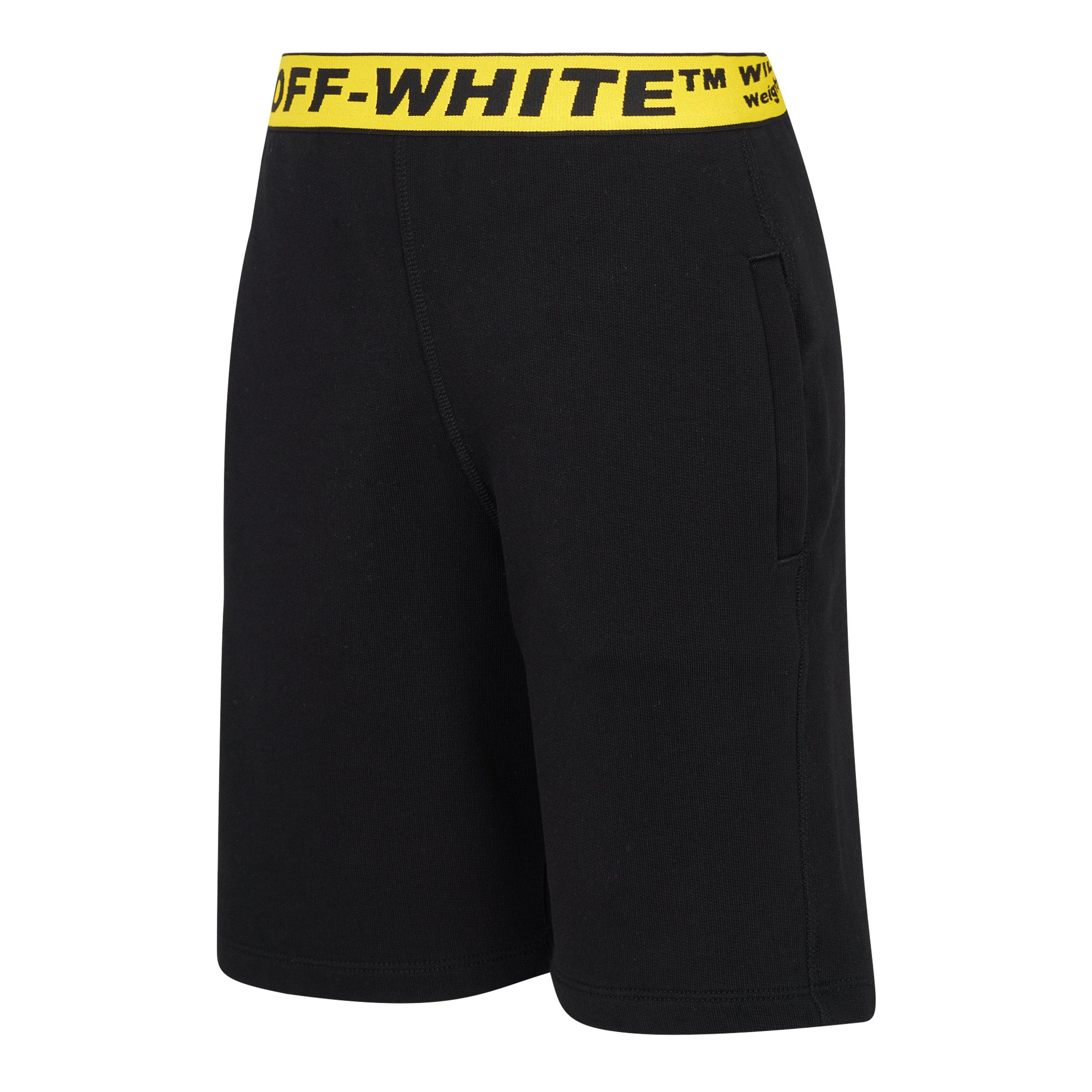 Blk/Yel 1018 - Off White - Unisex Kids Industrial Shorts with Iconic Logo Embroidery - 3