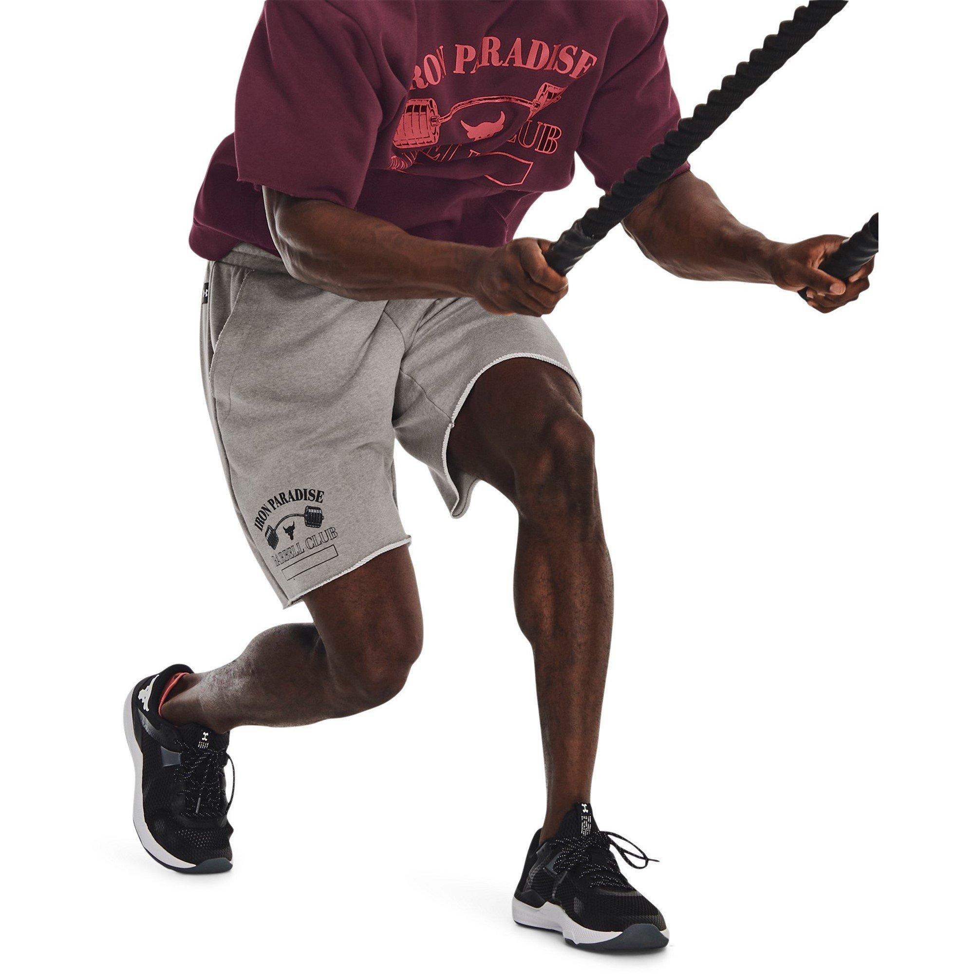 Pewter/Black - Under Armour - Project Rock Terry Shorts Mens - 5