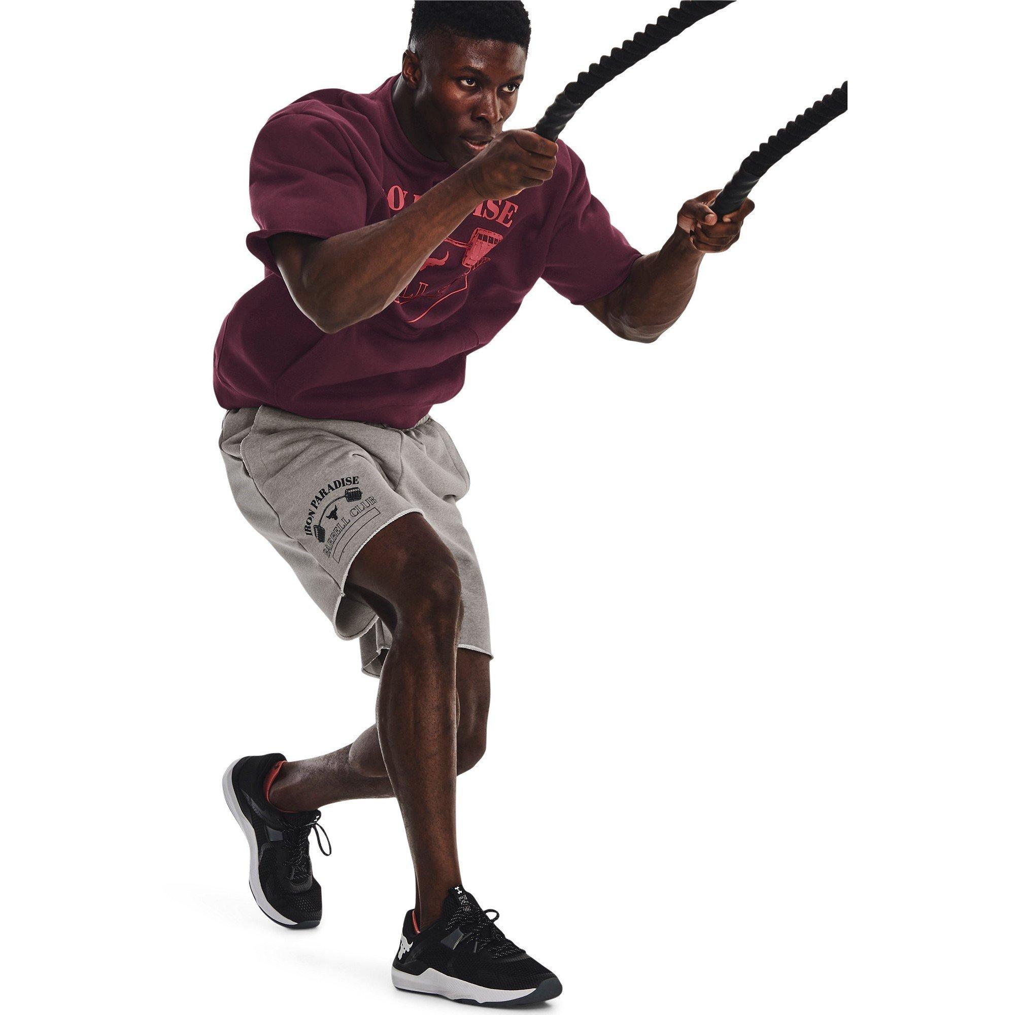 Pewter/Black - Under Armour - Project Rock Terry Shorts Mens - 6