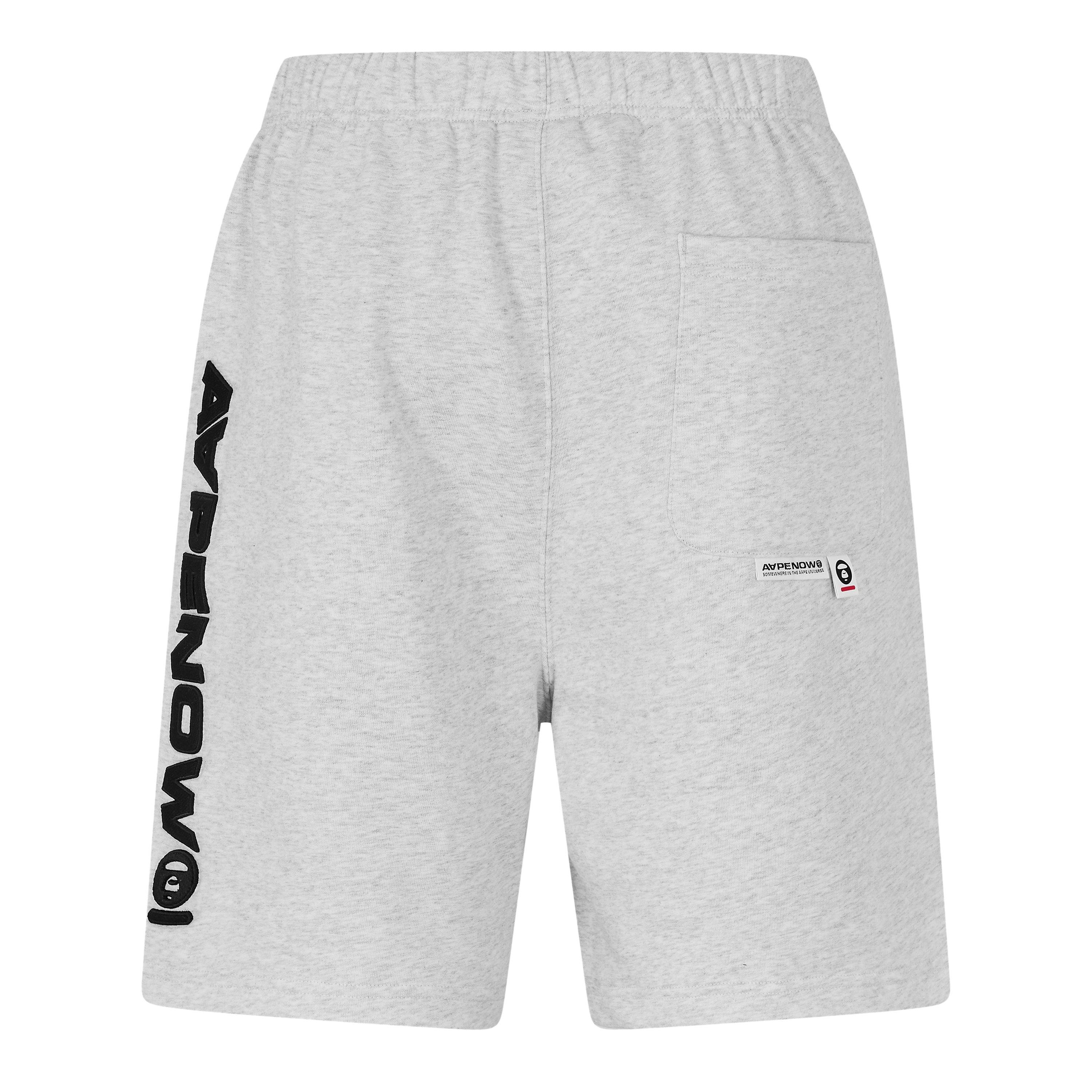 Heather White - AAPE - Men's Relaxed Fit Fleece Jogger Shorts - 2