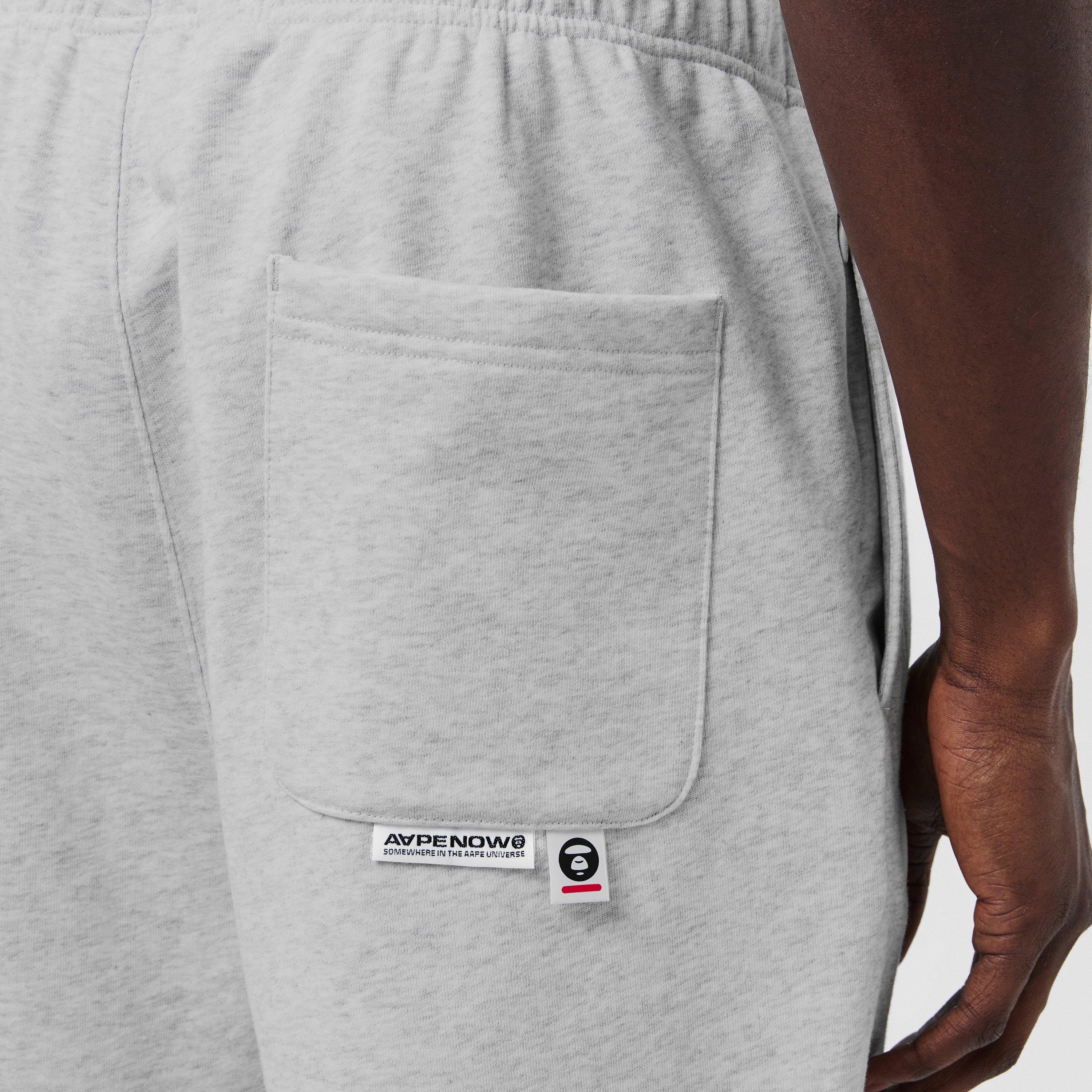 Heather White - AAPE - Men's Relaxed Fit Fleece Jogger Shorts - 5