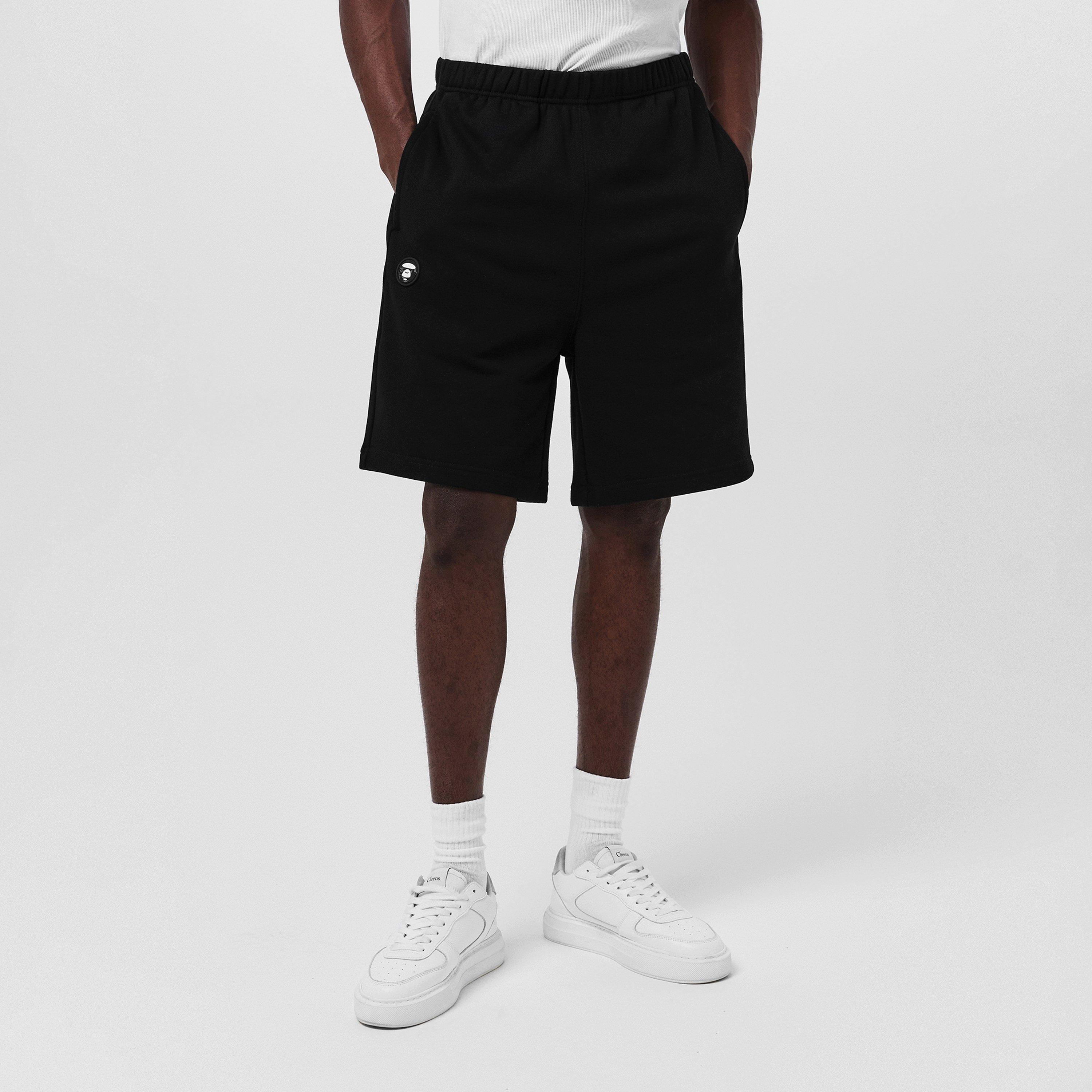 Black - AAPE - Men's Fleece Jogger Shorts - 3