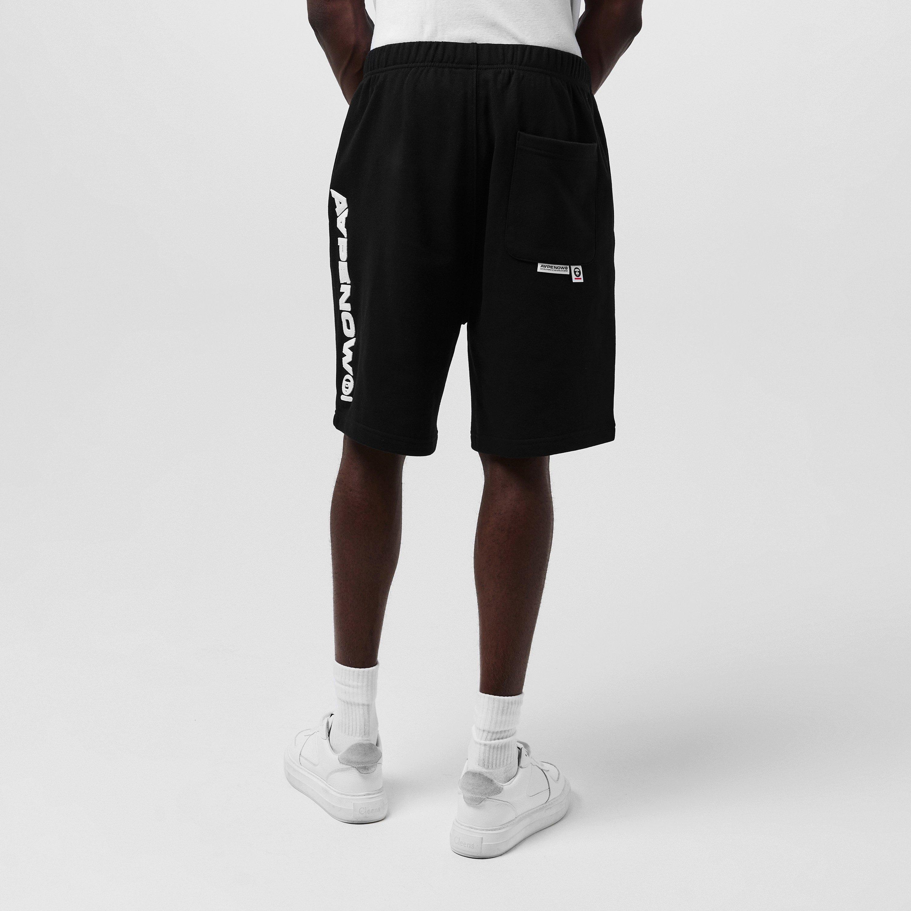 Black - AAPE - Men's Fleece Jogger Shorts - 4