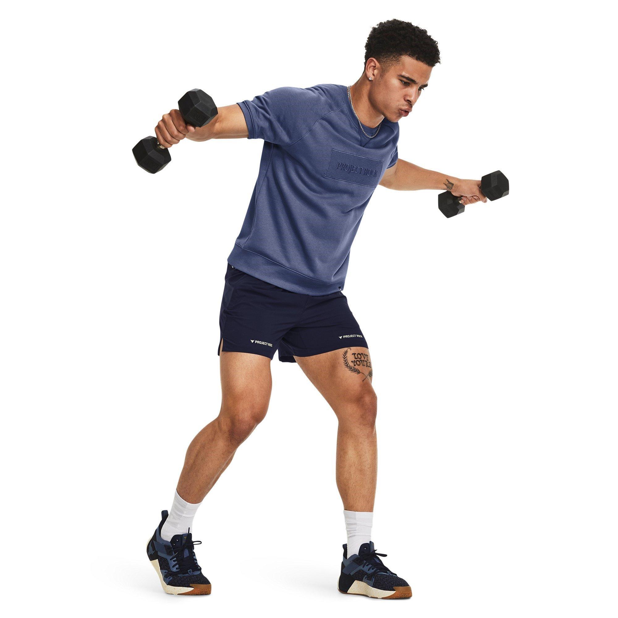 Blue - Under Armour - Rock Leg Day Performance Gym Shorts - 5