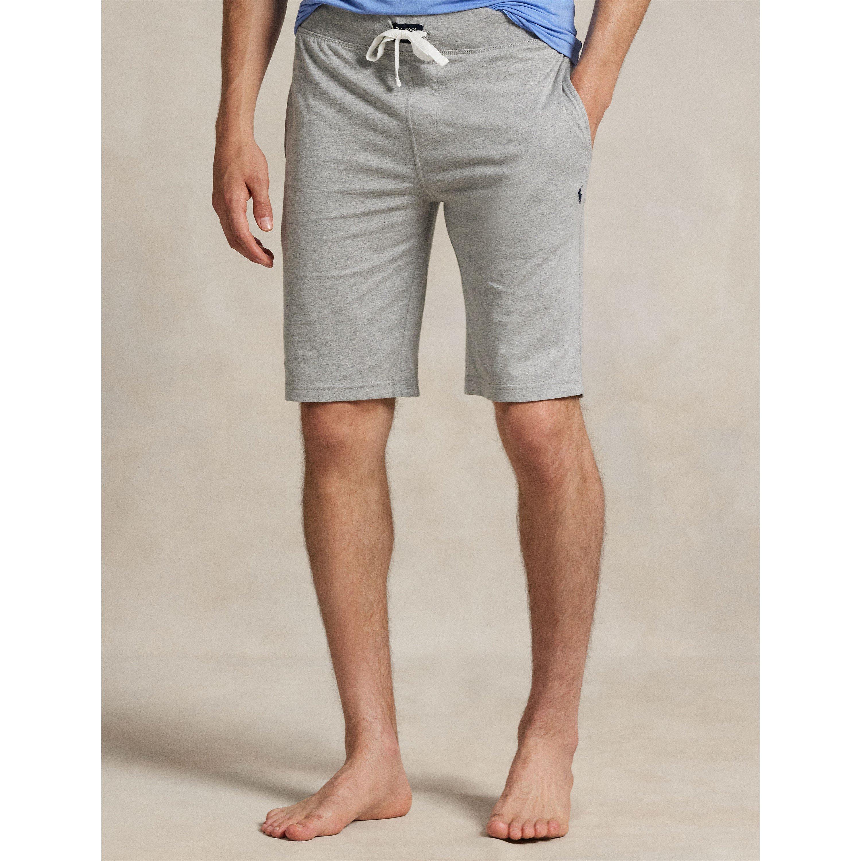 Grey / Navy - Polo Ralph Lauren - Men's Cotton Jersey Jogger Shorts - 3