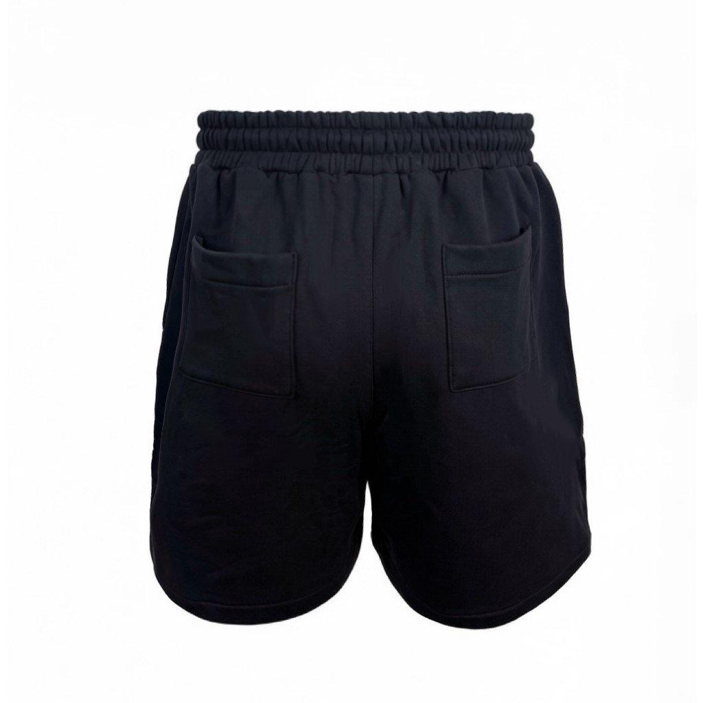 Black - Pretty Boy Ugly World - Mens Cotton 4 Pockets Fleece Jogger Shorts - 3