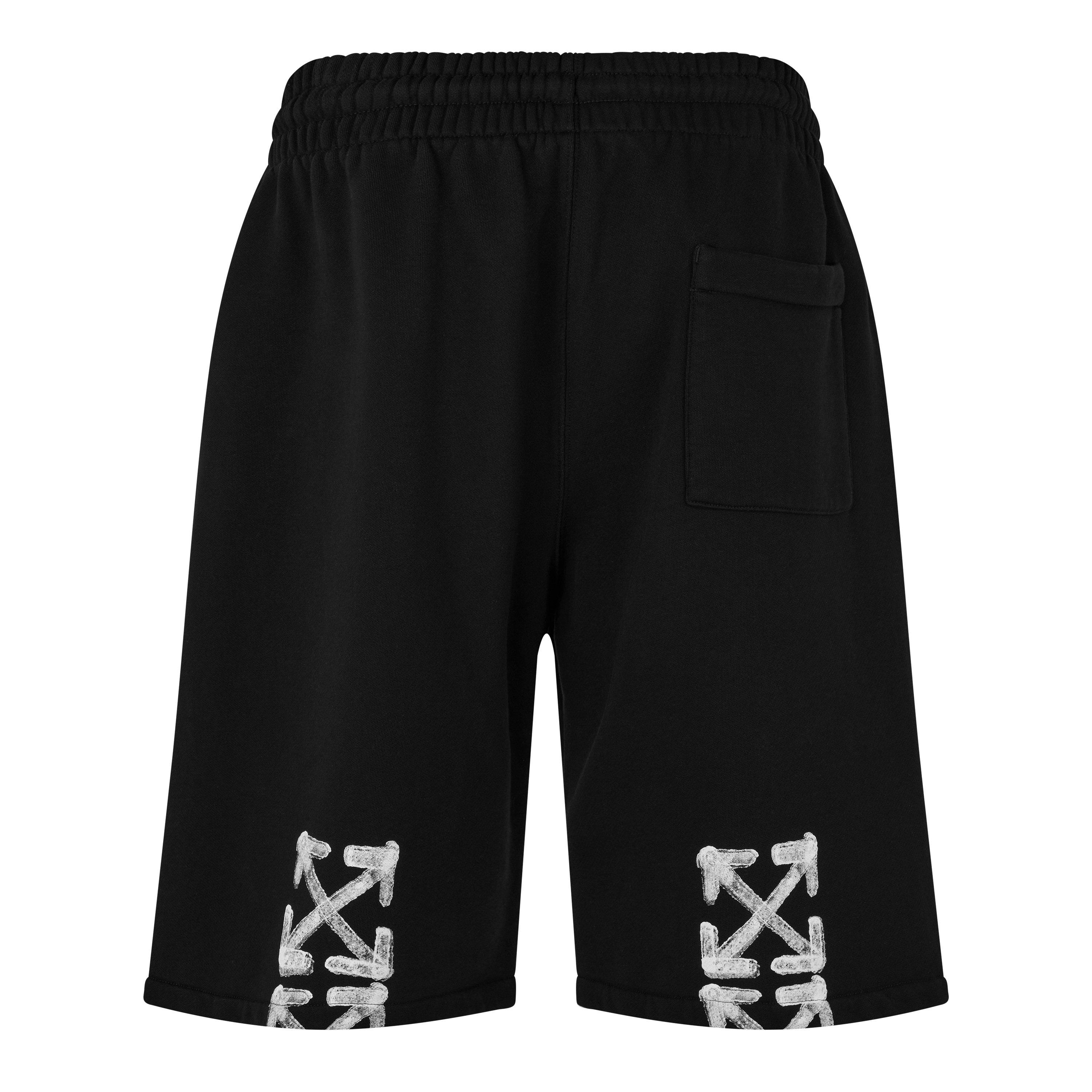 Black/White - Off White - Men's Spray Arrow Design Shorts - 2