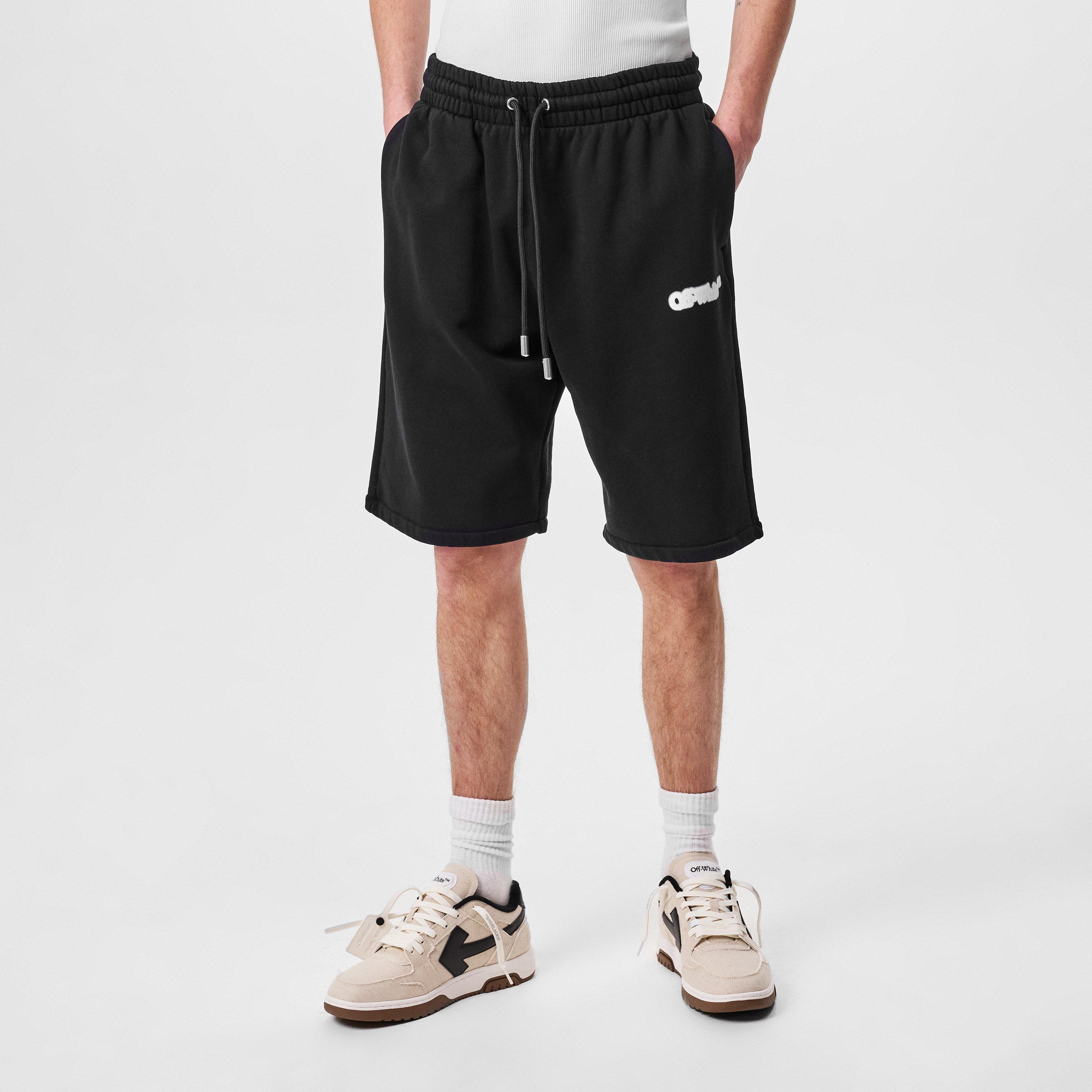 Black/White - Off White - Men's Spray Arrow Design Shorts - 3