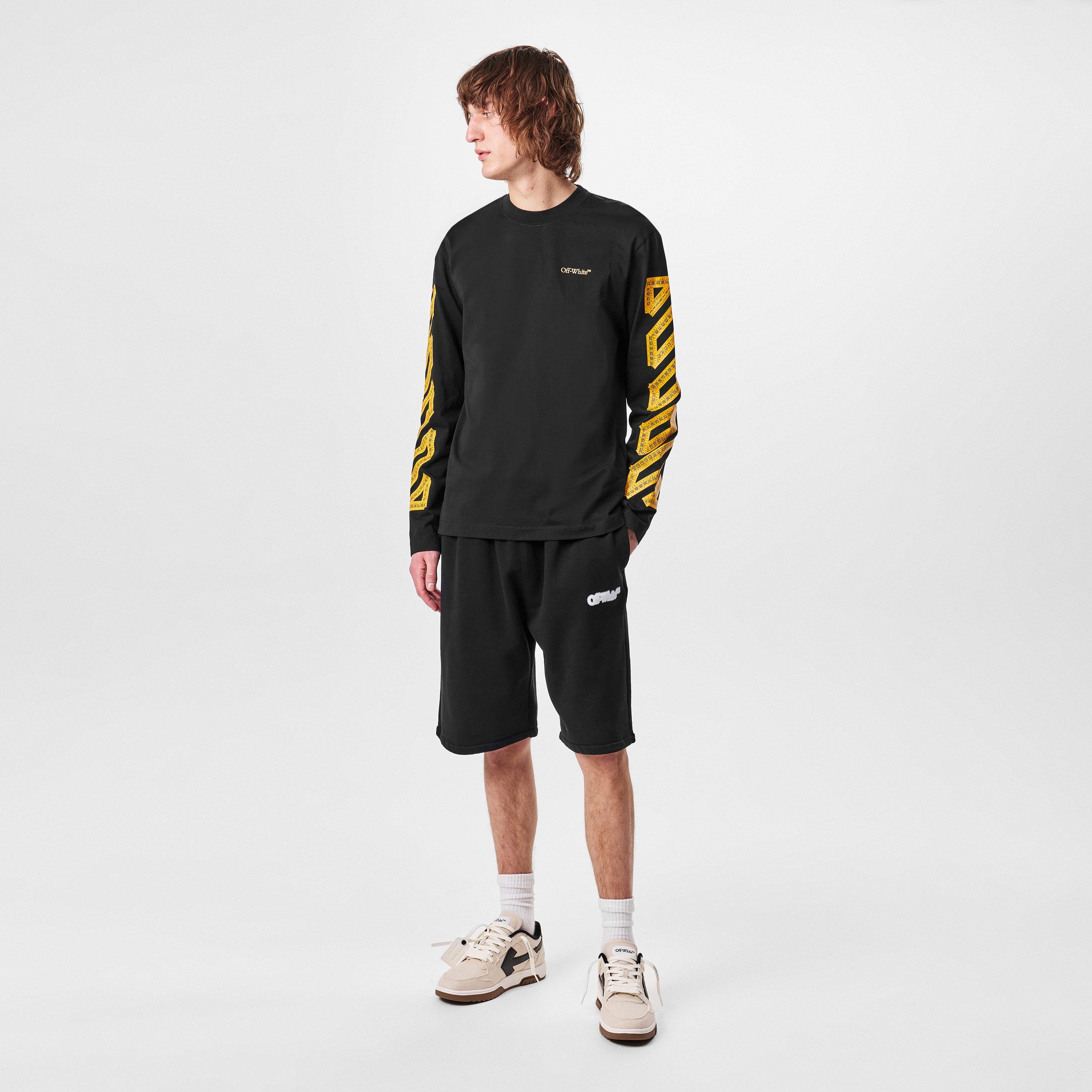 Black/White - Off White - Men's Spray Arrow Design Shorts - 6