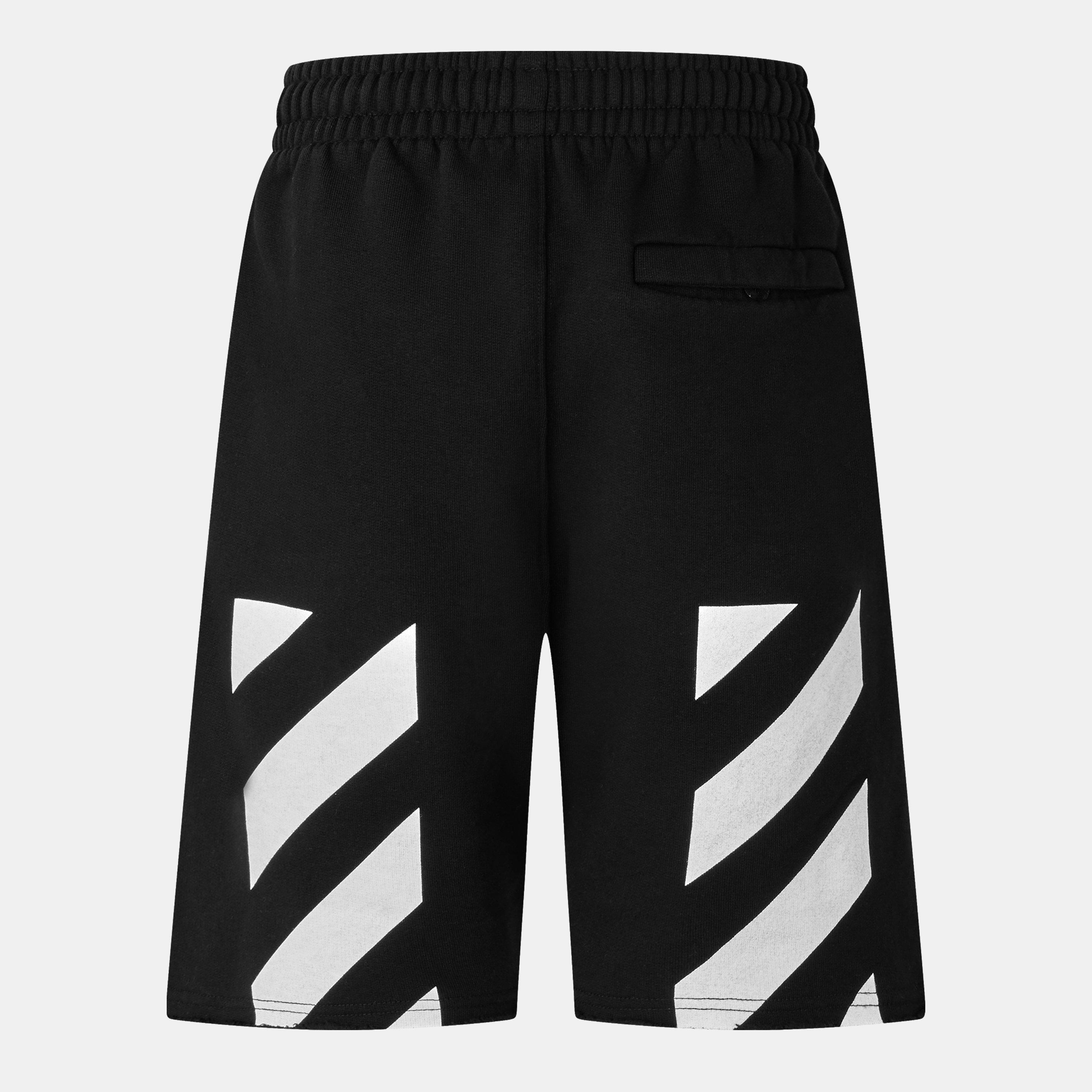 Black/White - Off White - Men's Arrow Sweat Shorts, Signature Motif - 2
