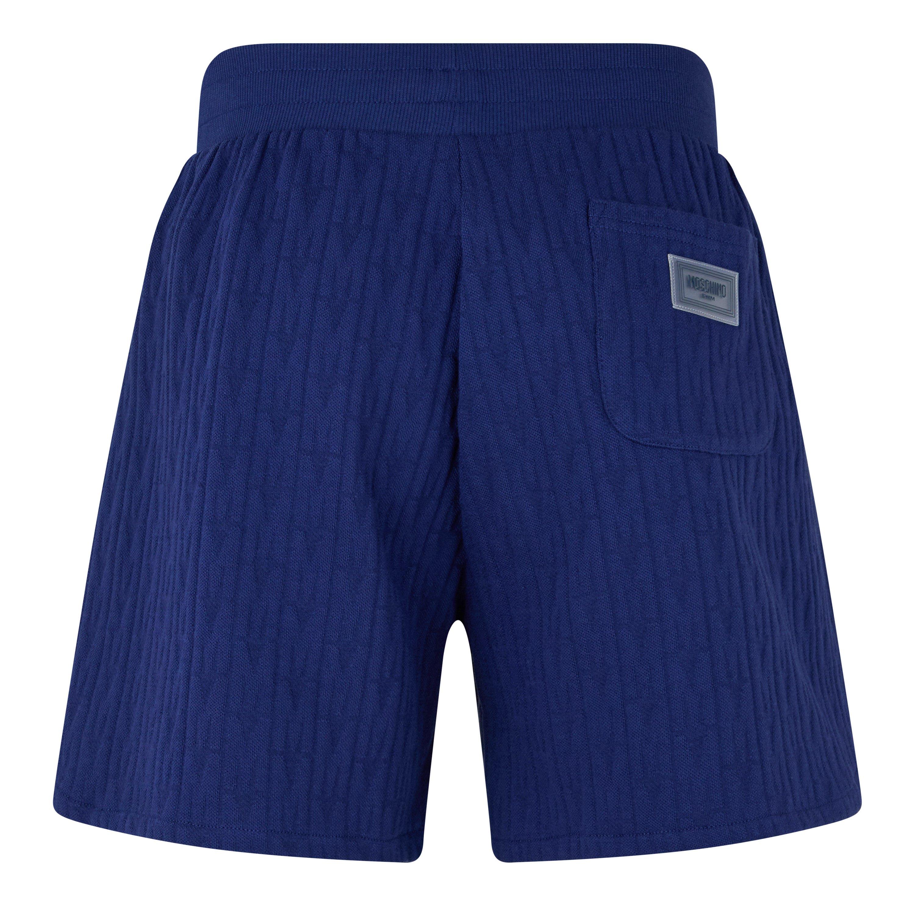 Blue - Moschino - Men's Fleece Jogger Shorts - 2