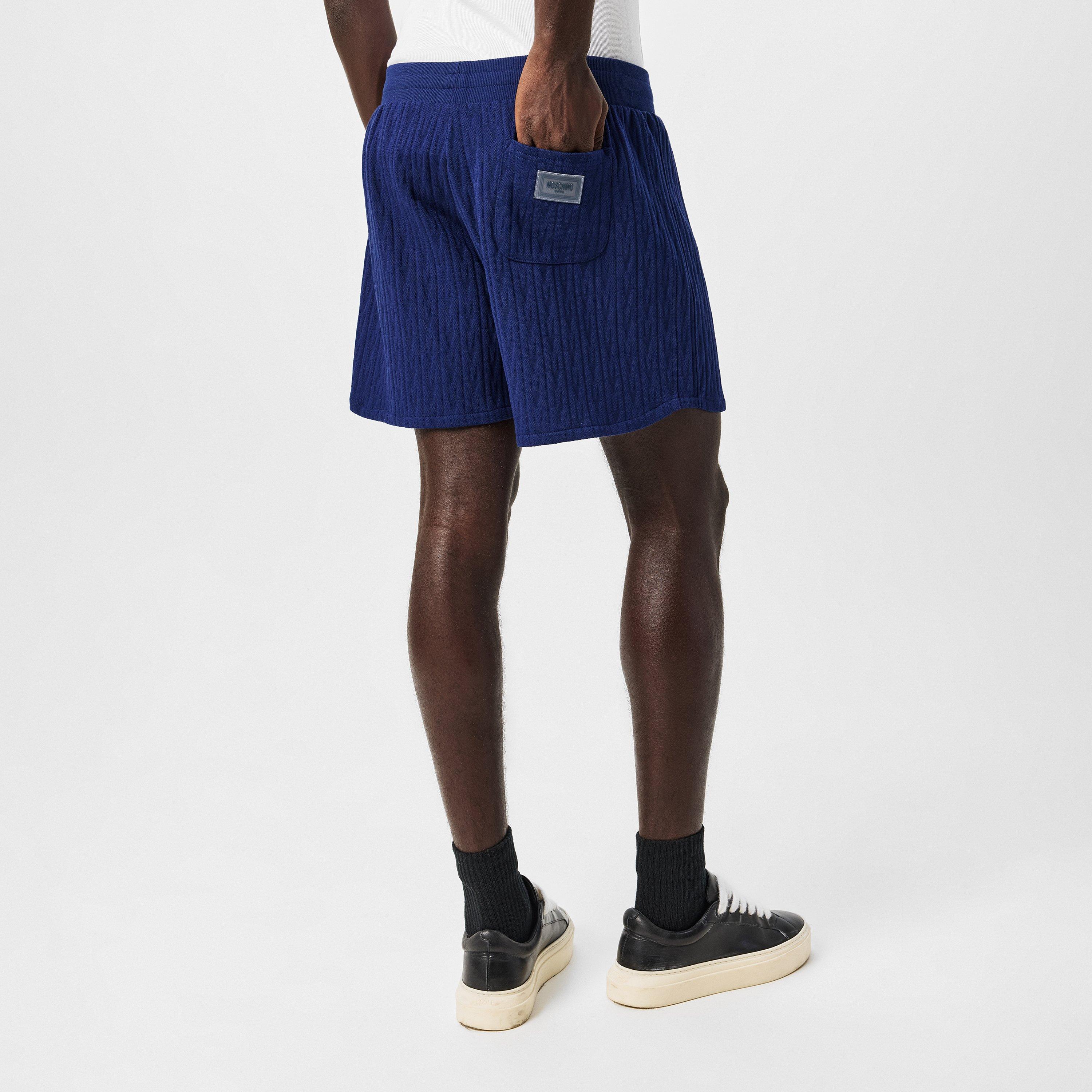 Blue - Moschino - Men's Fleece Jogger Shorts - 4