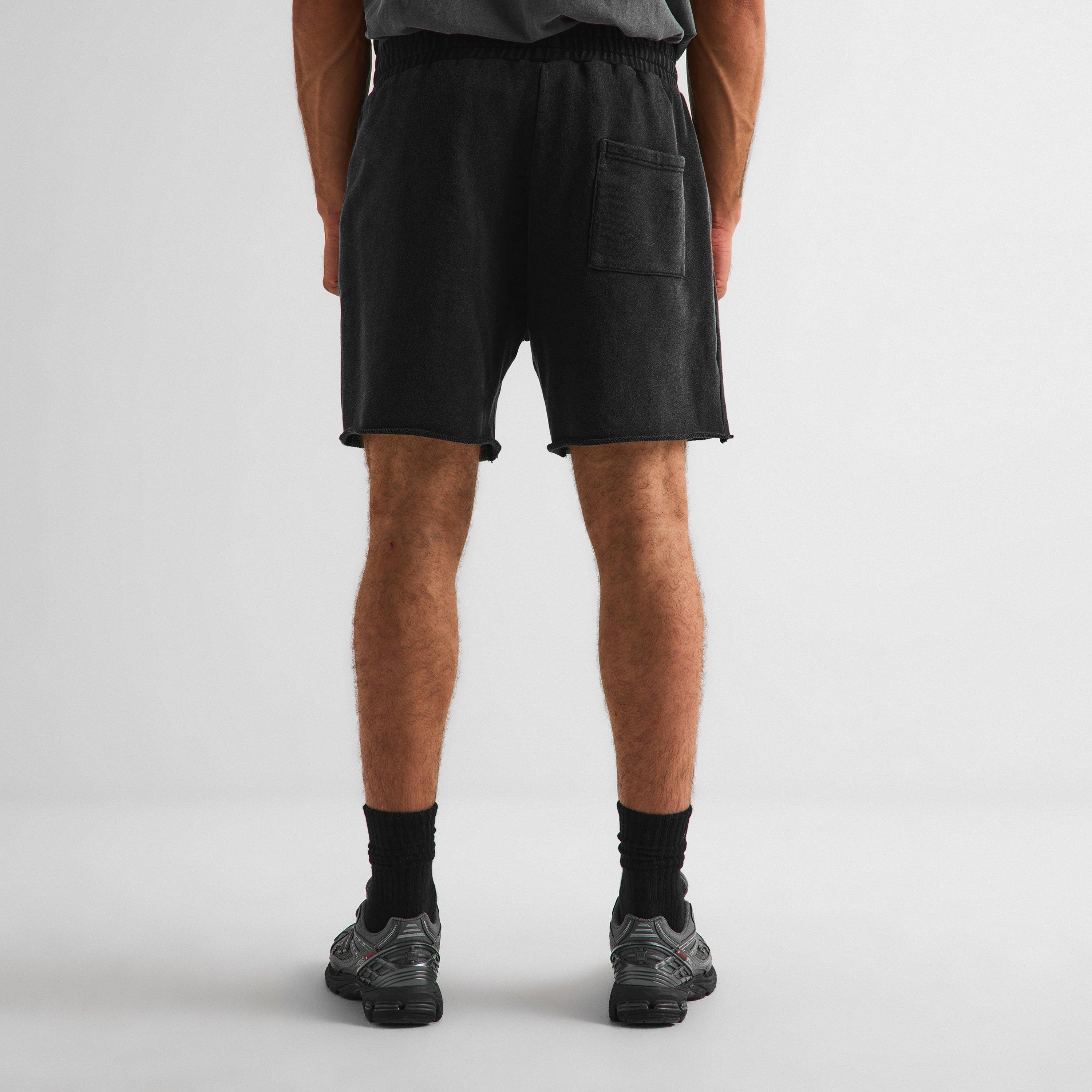 Washed Grey - God Made - Men's Fleece Jogger Shorts - 4