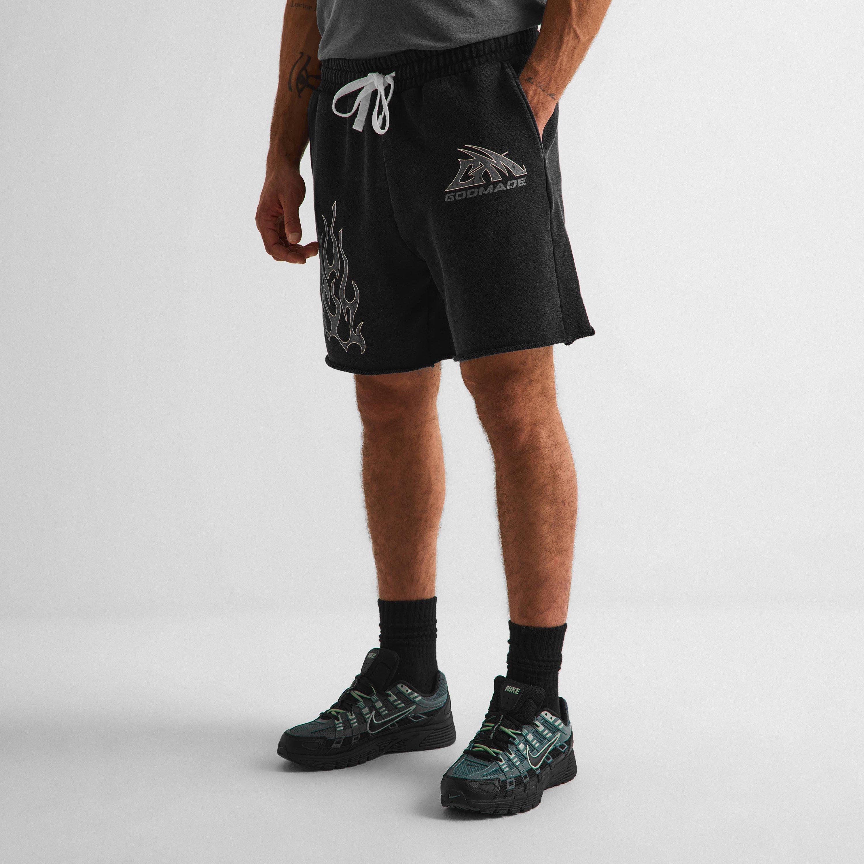 WASH BLACK - God Made - Men's Fleece Jogger Shorts - 3