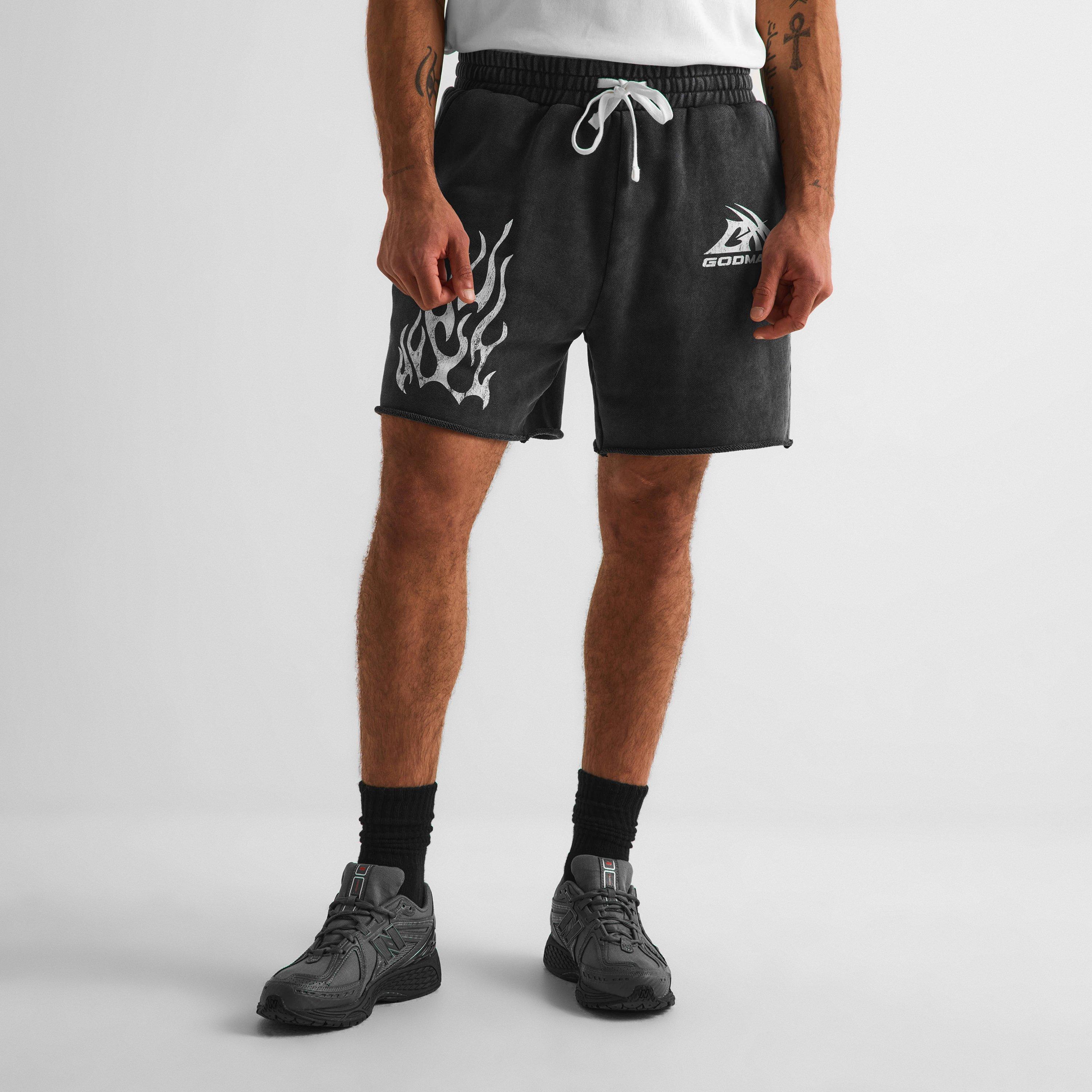 WASH Black - God Made - Men's Fleece Jogger Shorts - 3
