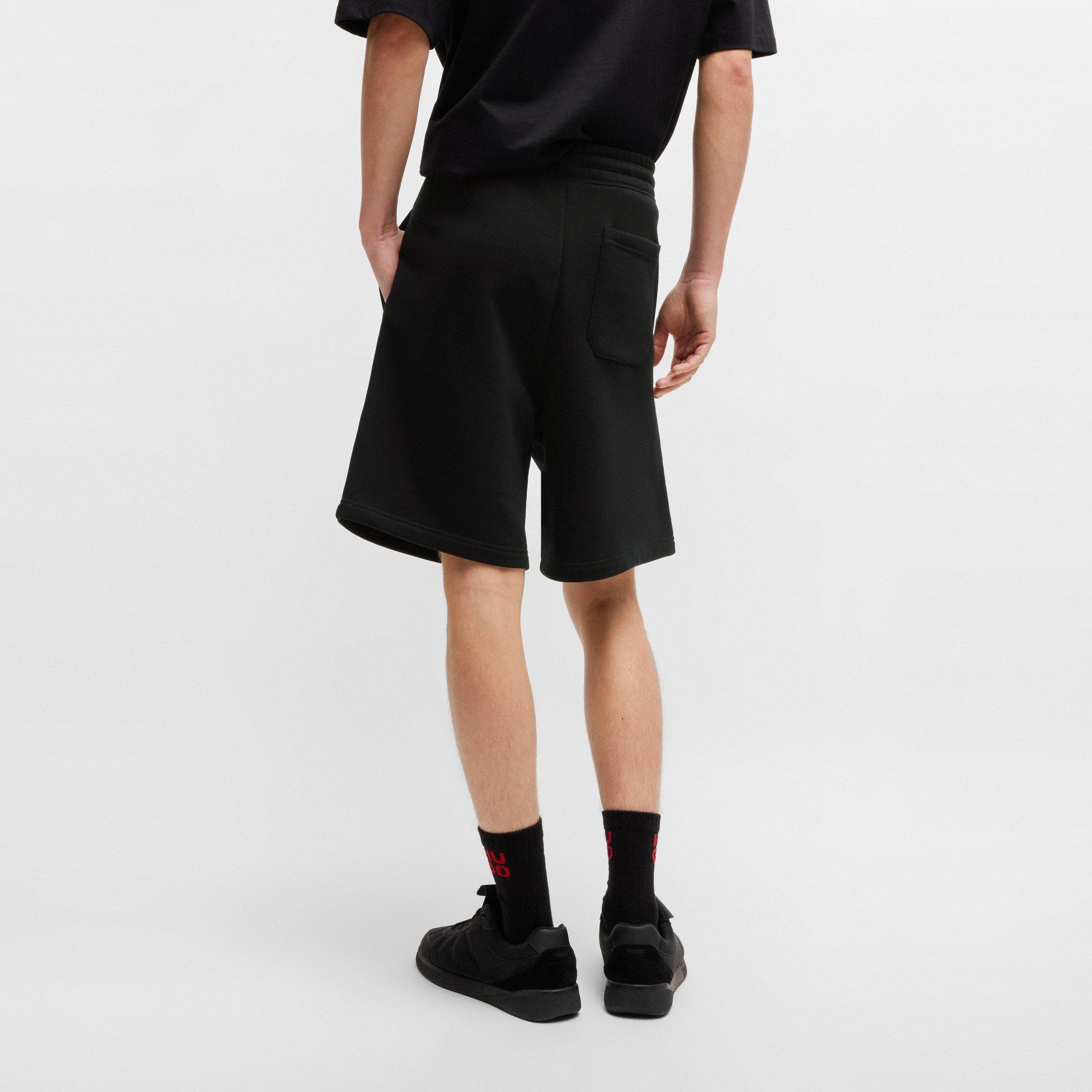 Black 003 - Hugo - Men's Nomario Fleece Jogger Shorts - 3