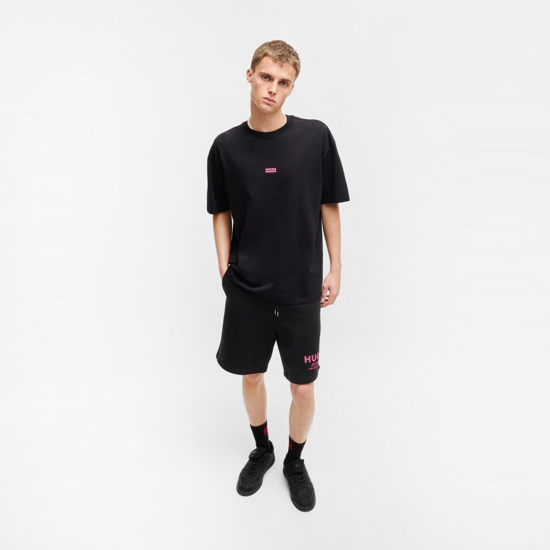 Black 003 - Hugo - Men's Nomario Fleece Jogger Shorts - 5