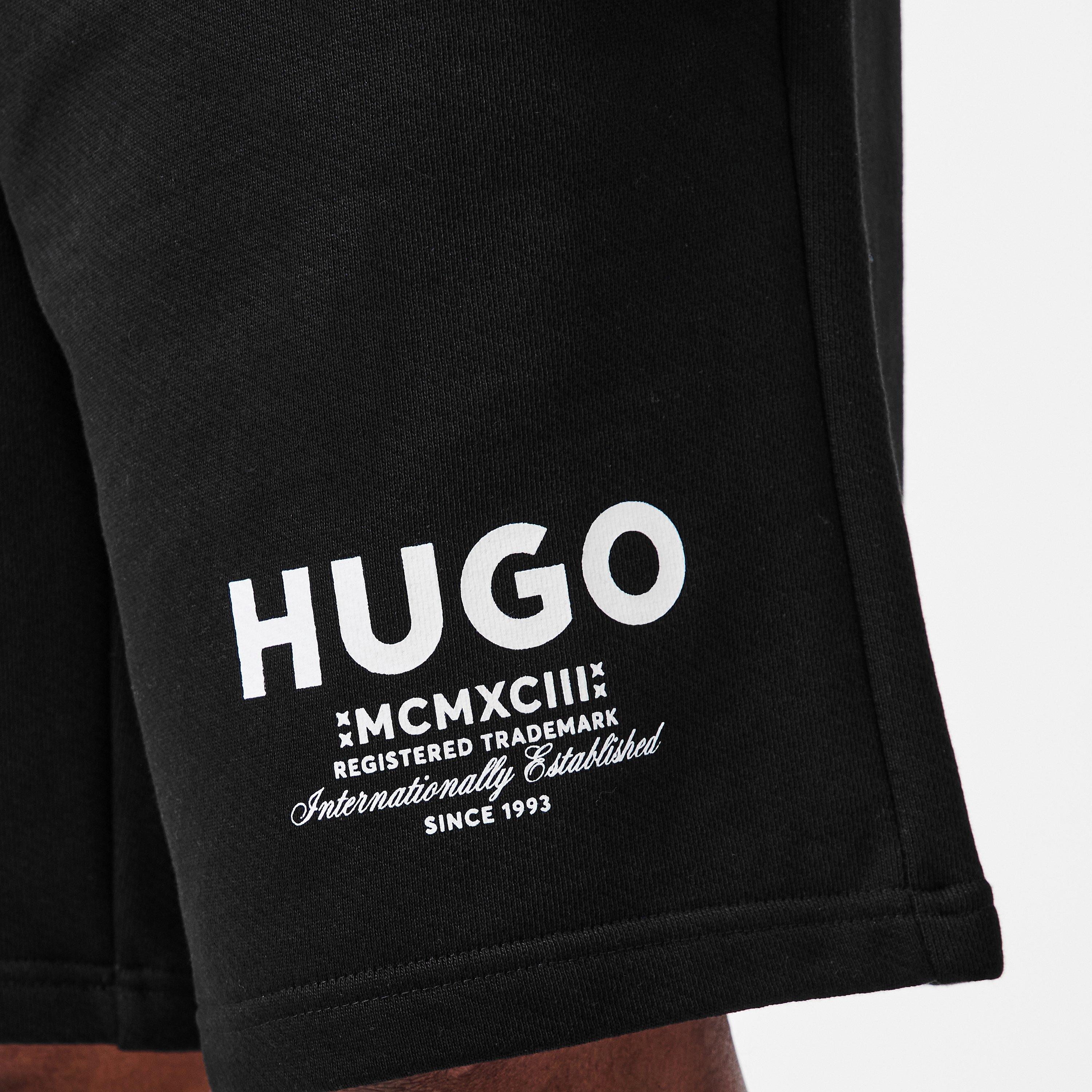 Black 005 - Hugo - Men's Nomario Fleece Jogger Shorts - 5