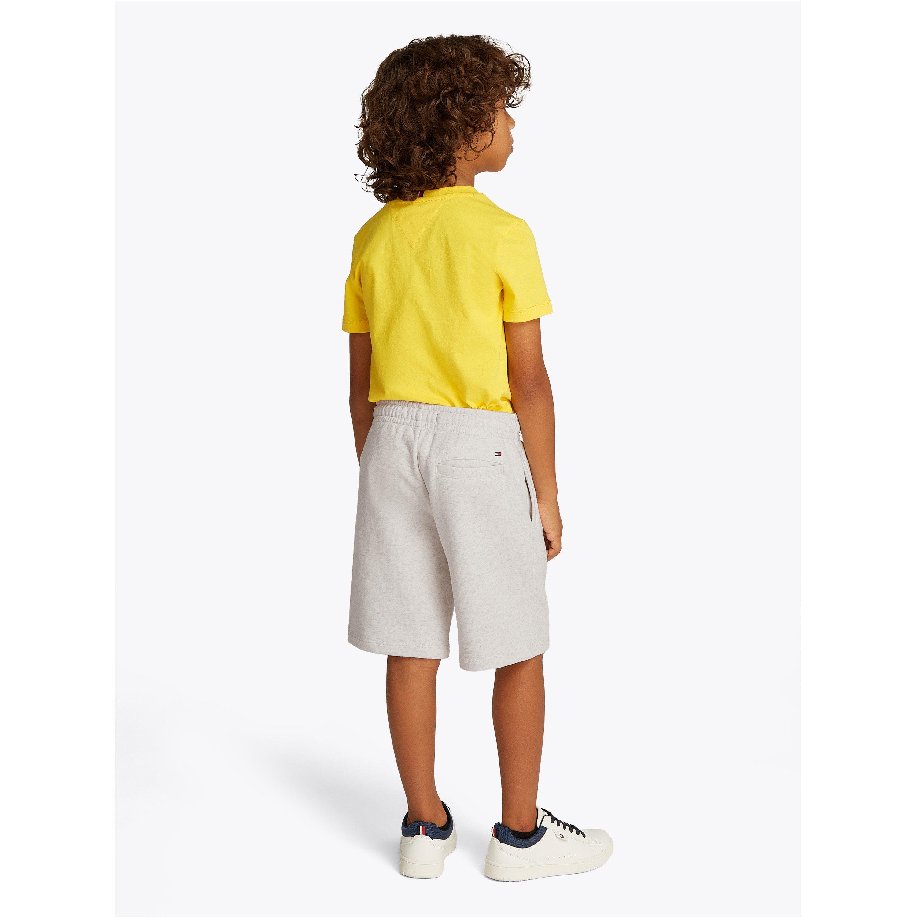 Snow Wht Hthr - Tommy Hilfiger - Kids' Varsity Fleece Jogger Shorts - 2