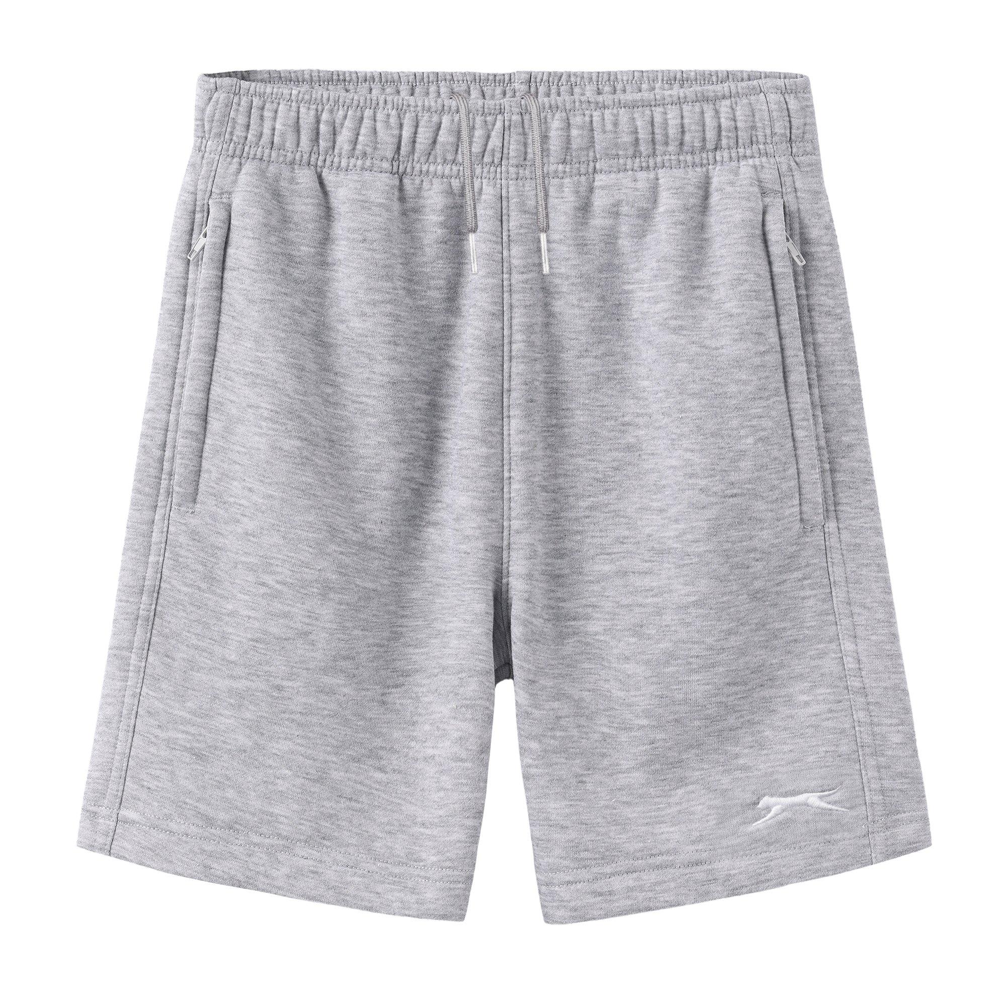 Slazenger Boys Fleece Short Junior - Grey Marl - 9-10 Years