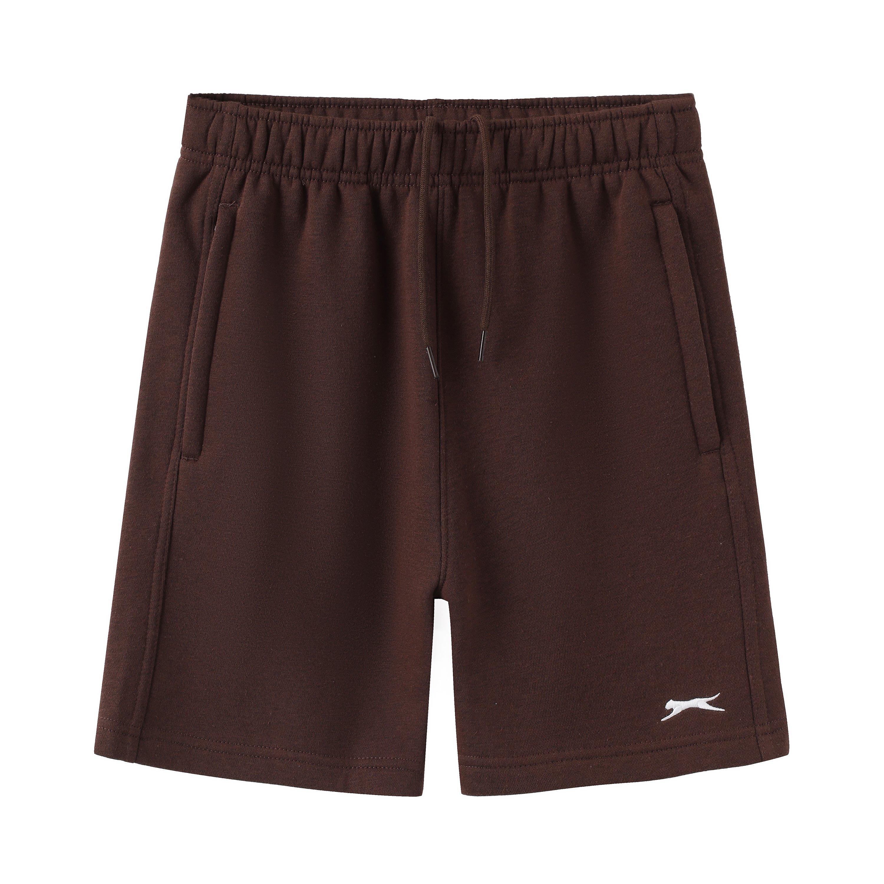 Slazenger Boys Fleece Short Junior - Chocolate - 11-12 Years