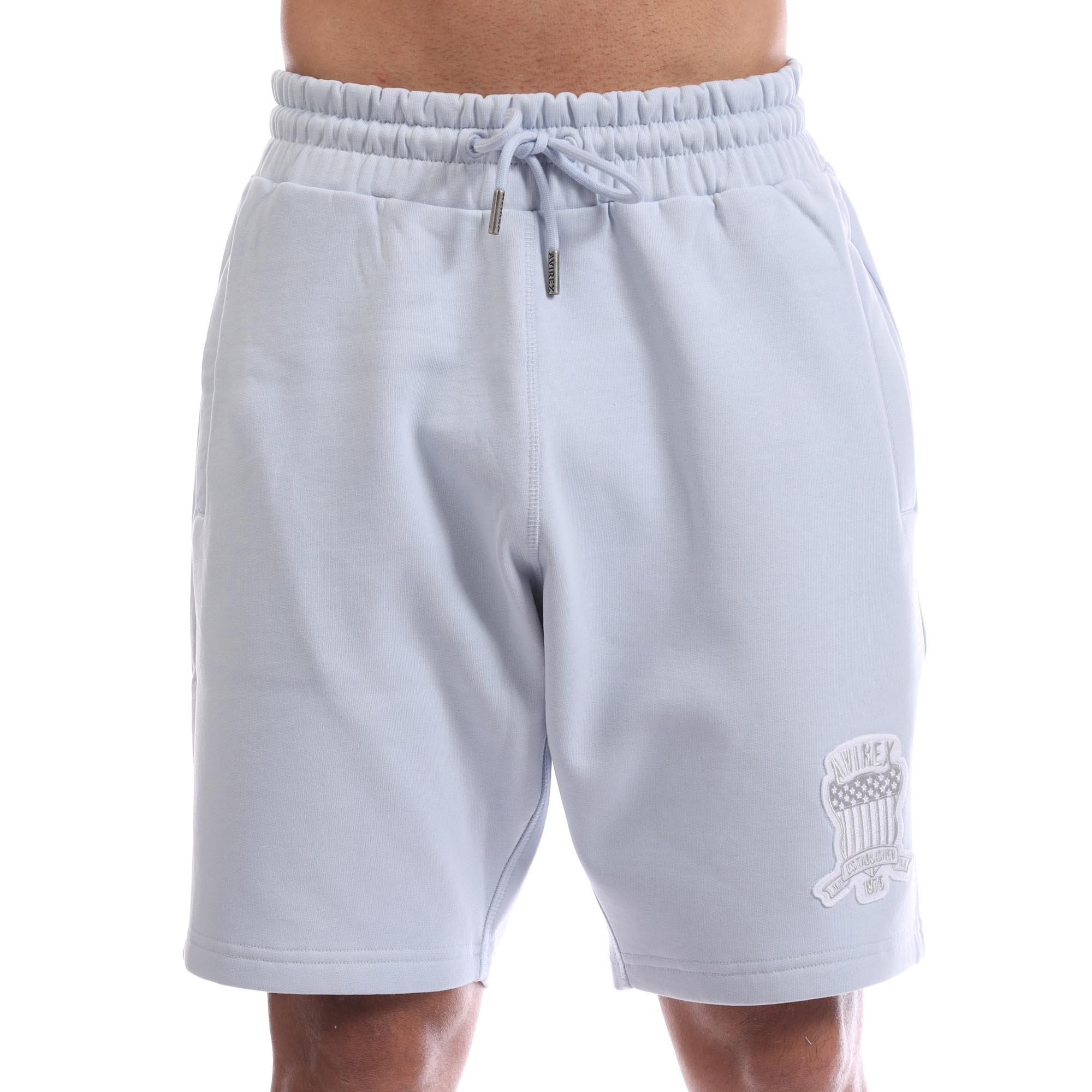 Sky Blue - Avirex - Men's Sunny Fleece Jogger Shorts - 1