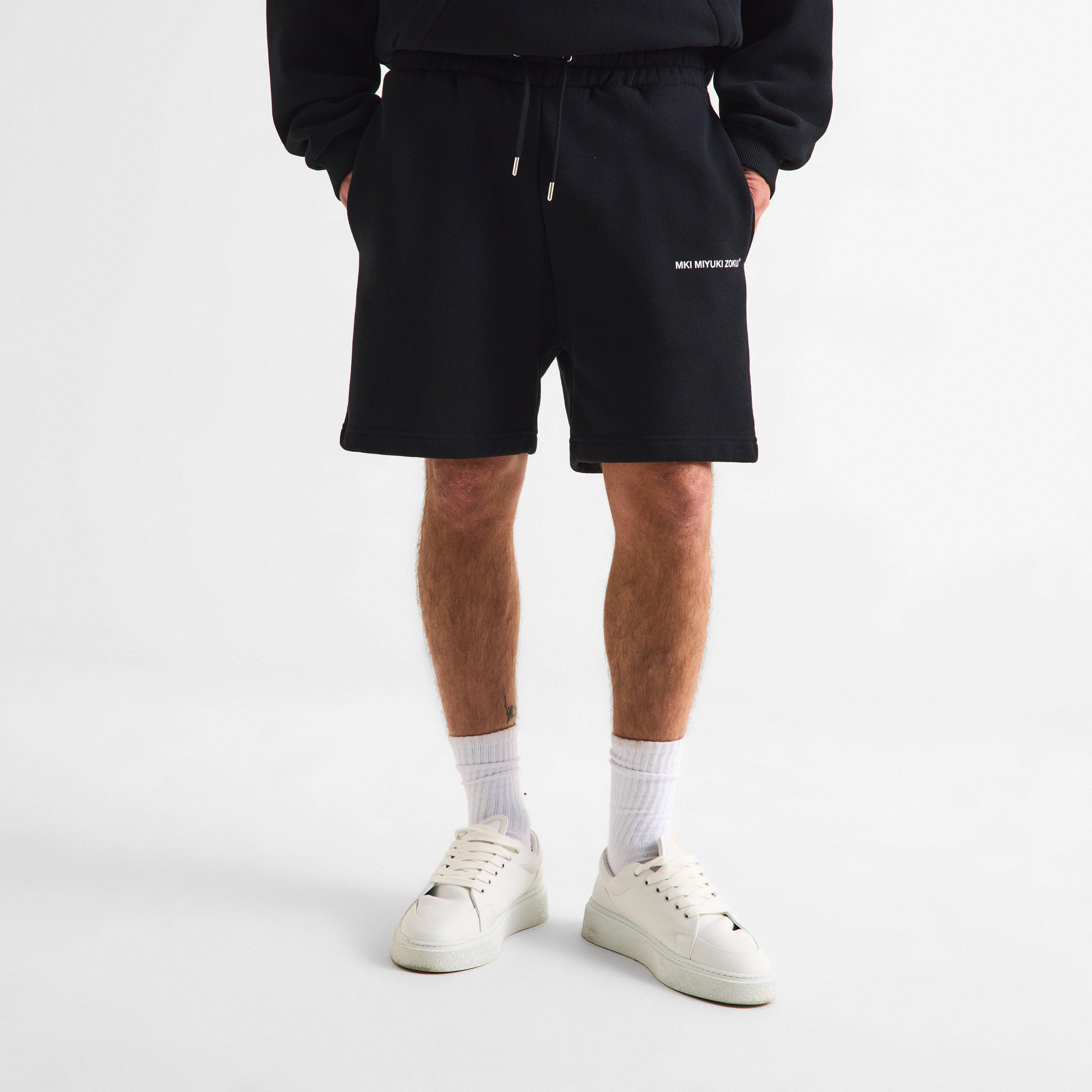 Black - MKI MIYUKI ZOKU - Men's Uniform Fleece Jogger Shorts - 3
