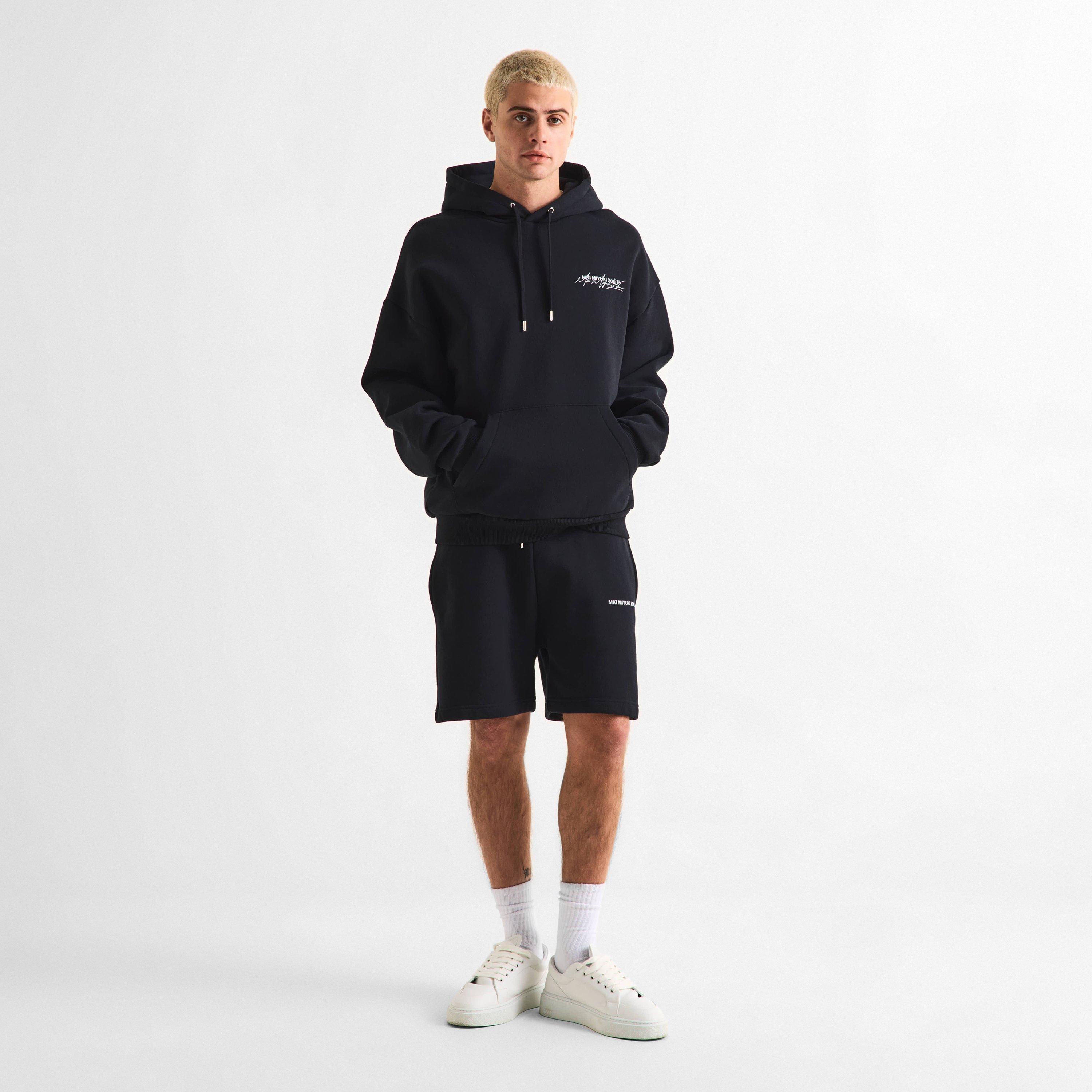 Black - MKI MIYUKI ZOKU - Men's Uniform Fleece Jogger Shorts - 6