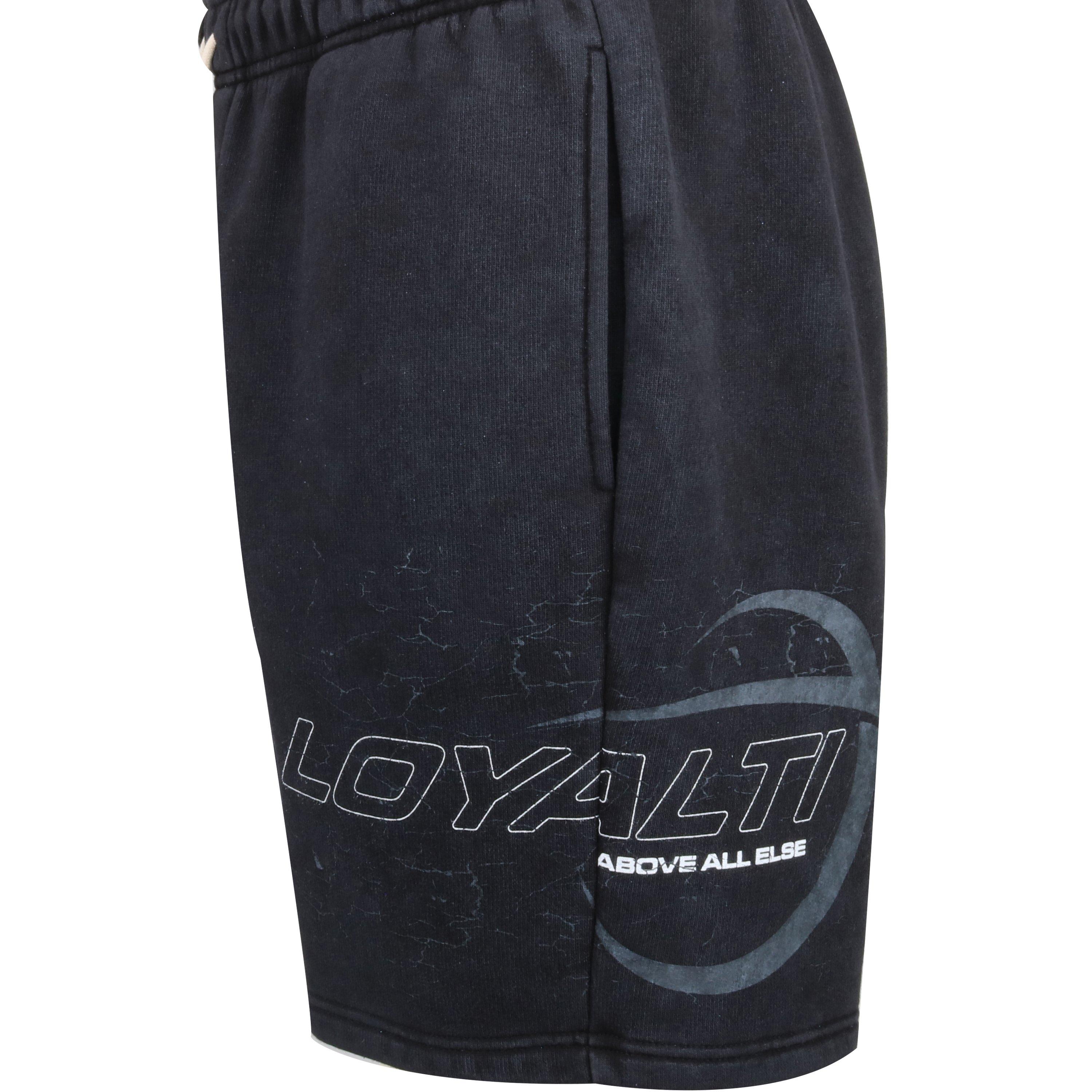Gewaschenes Schwarz - Loyalti - Moto Fleece Jogger Shorts - 2