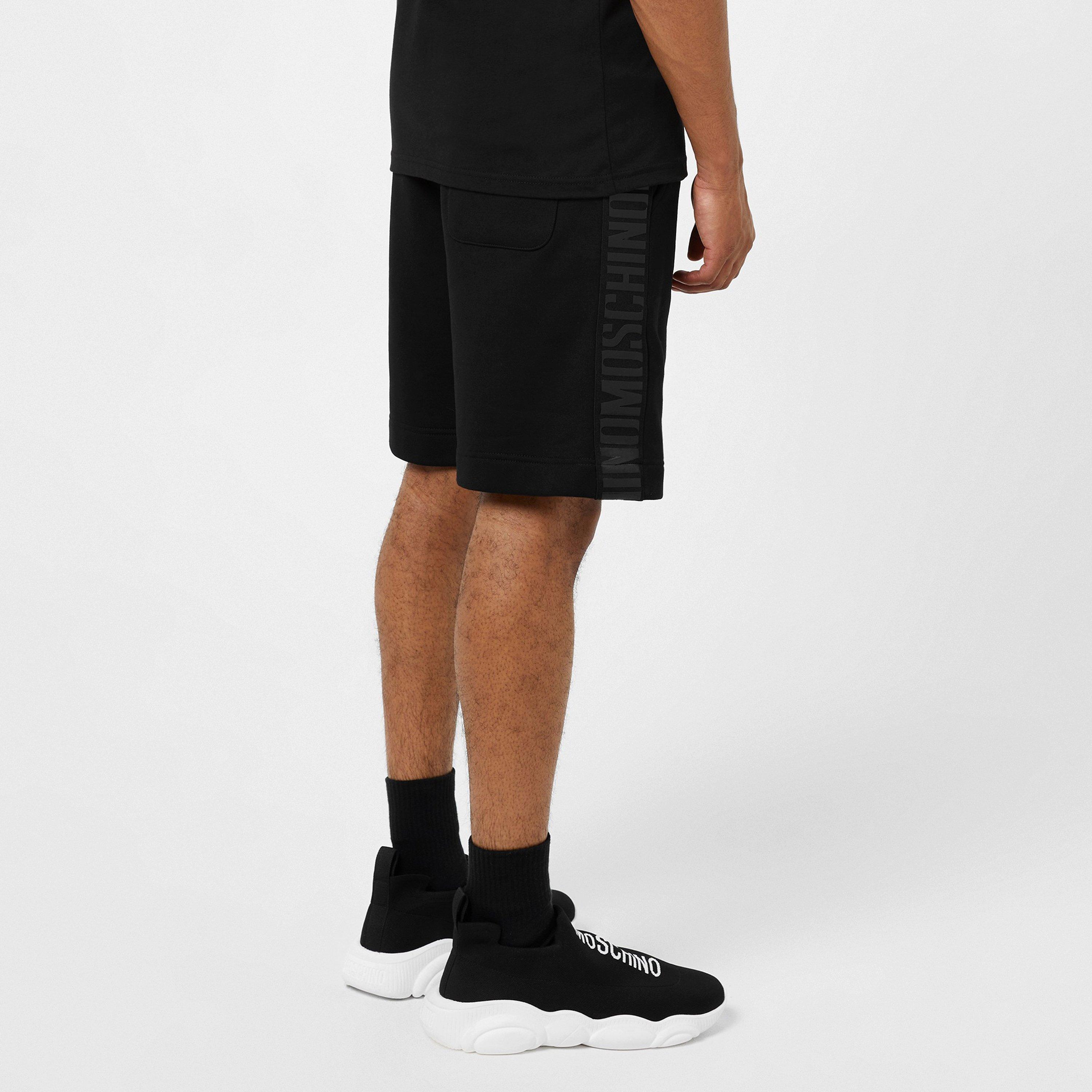 Black - Moschino - Men's Fleece Jogger Shorts - 2