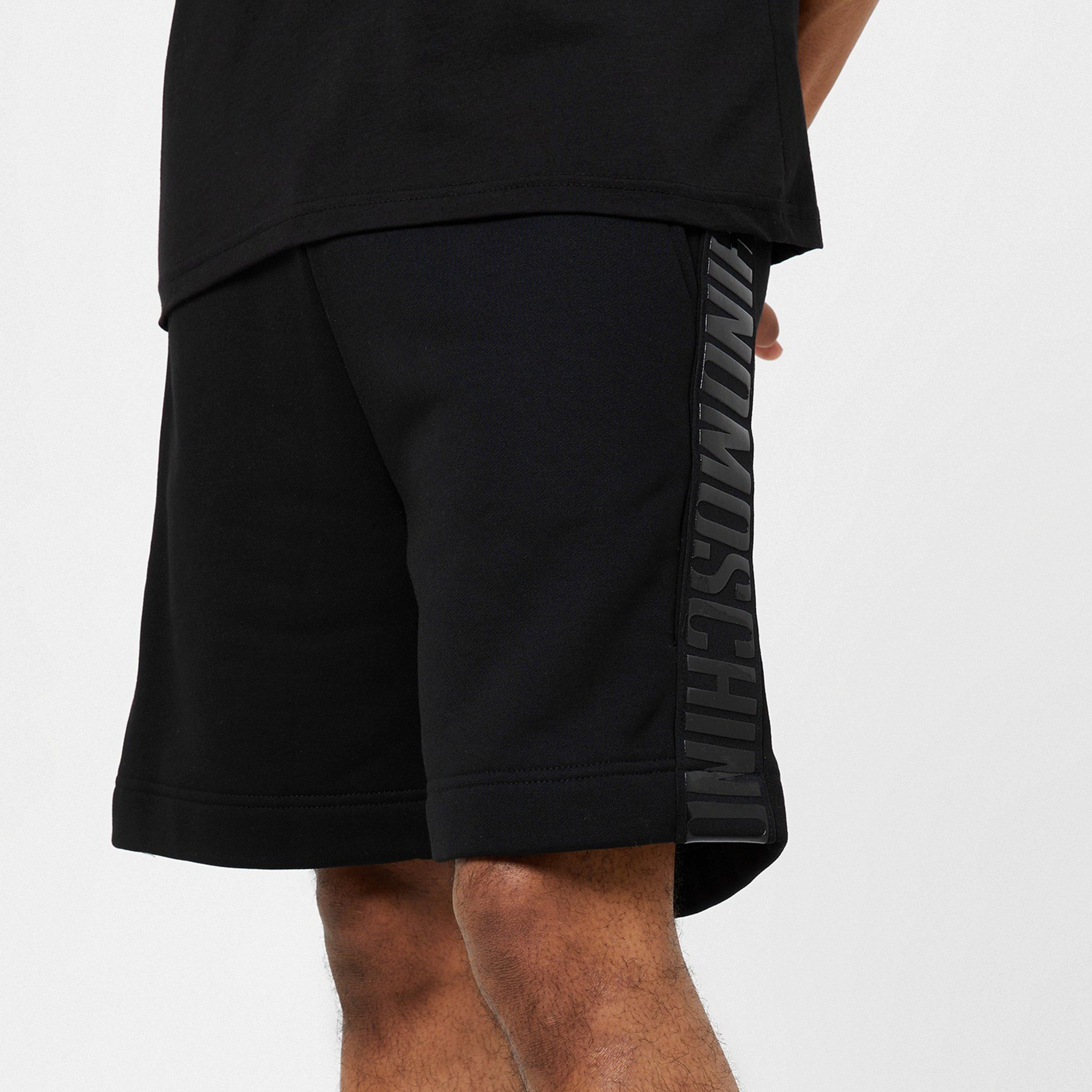 Black - Moschino - Men's Fleece Jogger Shorts - 3