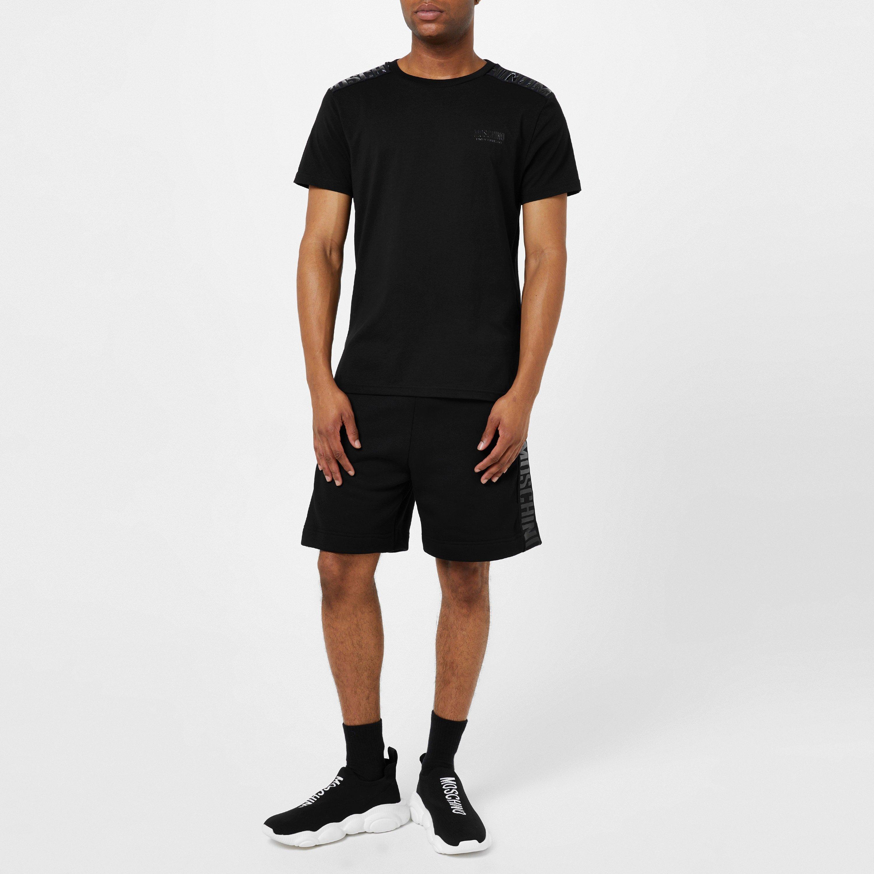 Black - Moschino - Men's Fleece Jogger Shorts - 4