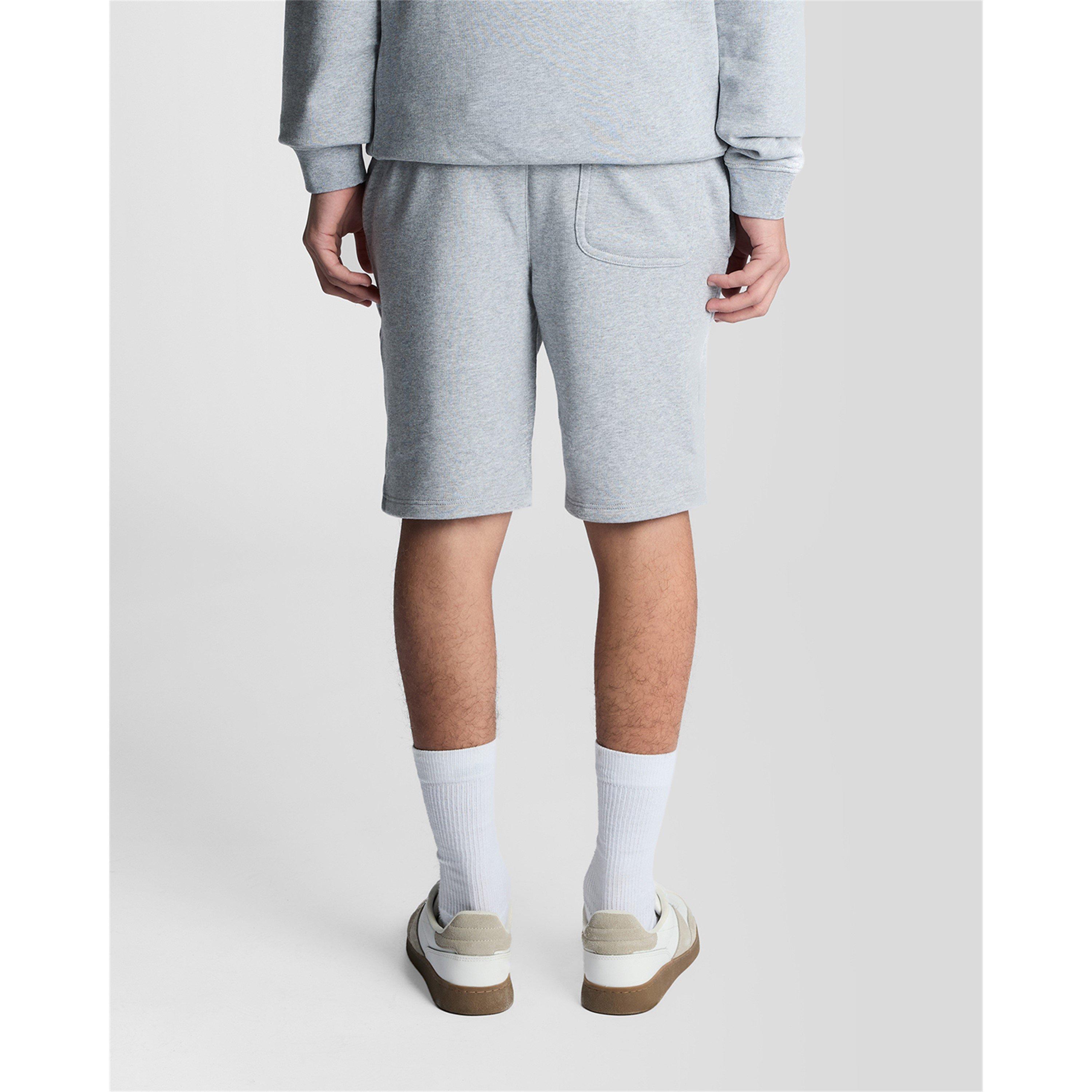 Grey Marl D24 - Lyle and Scott - Kids' Fleece Jogger Shorts - 3