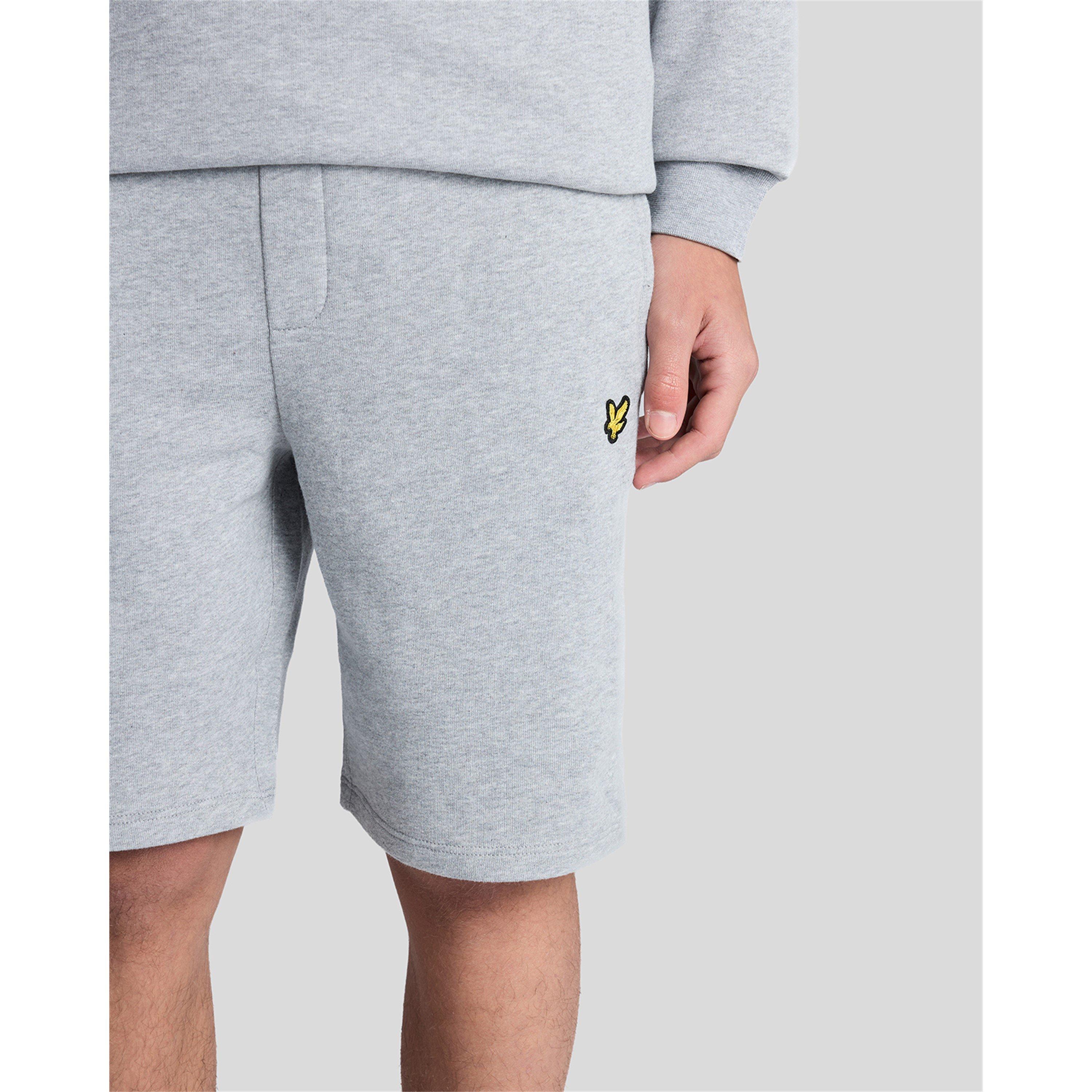 Grey Marl D24 - Lyle and Scott - Kids' Fleece Jogger Shorts - 4