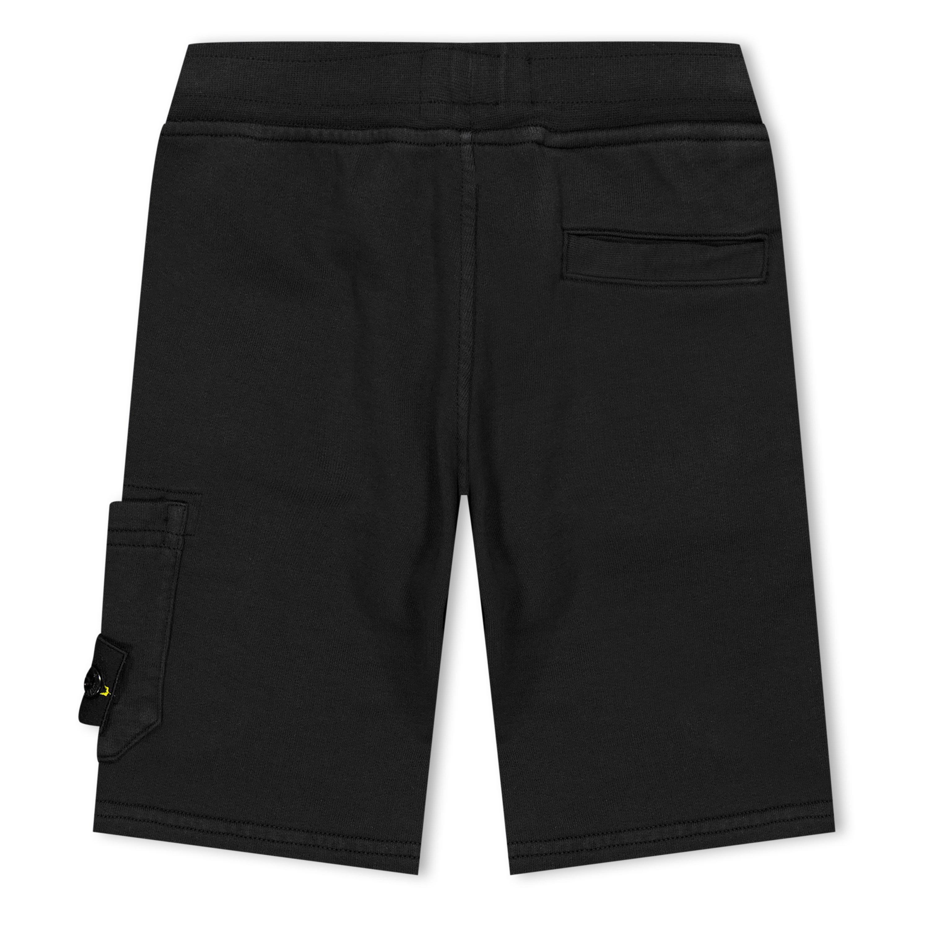 Black V0029 - Stone Island - Juniors' Logo Cotton Shorts - 2
