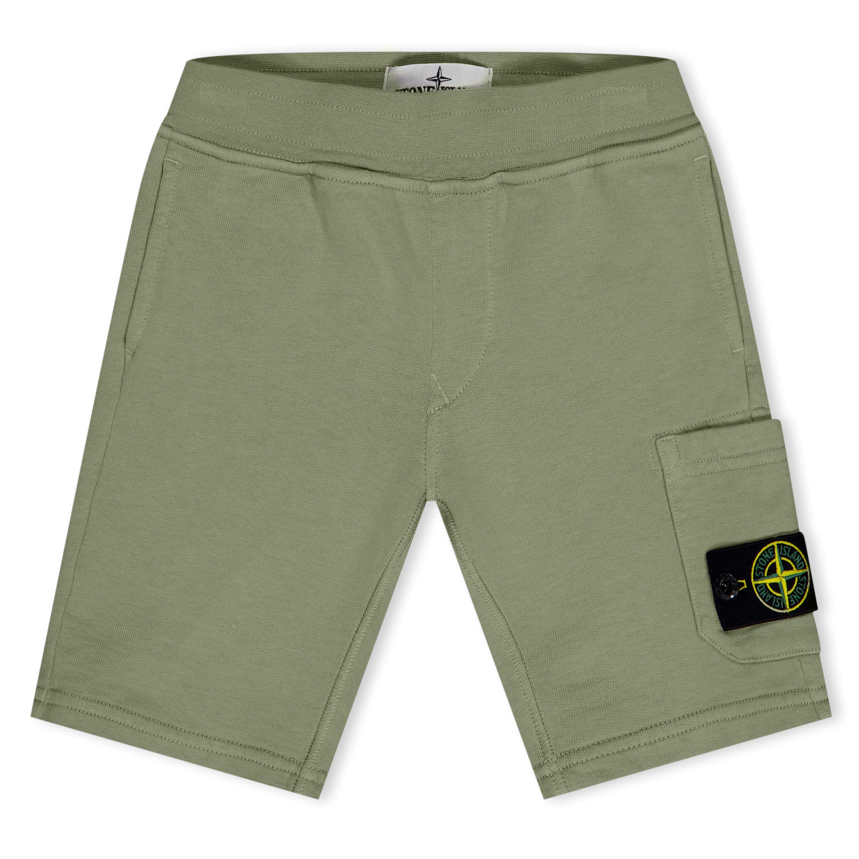 Stone Island Juniors' Logo Cotton Shorts - Fango V0068 - 14 Years