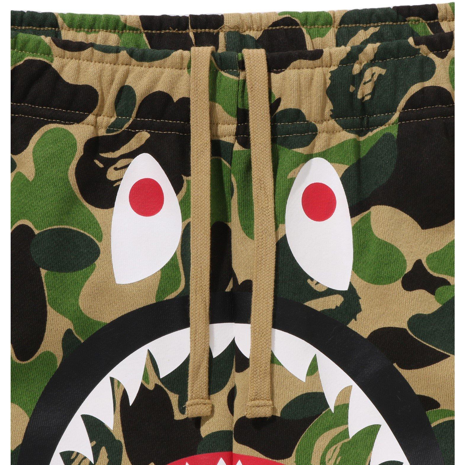 Green - A Bathing Ape - Men's Bape Shark Fleece Jogger Shorts - 3
