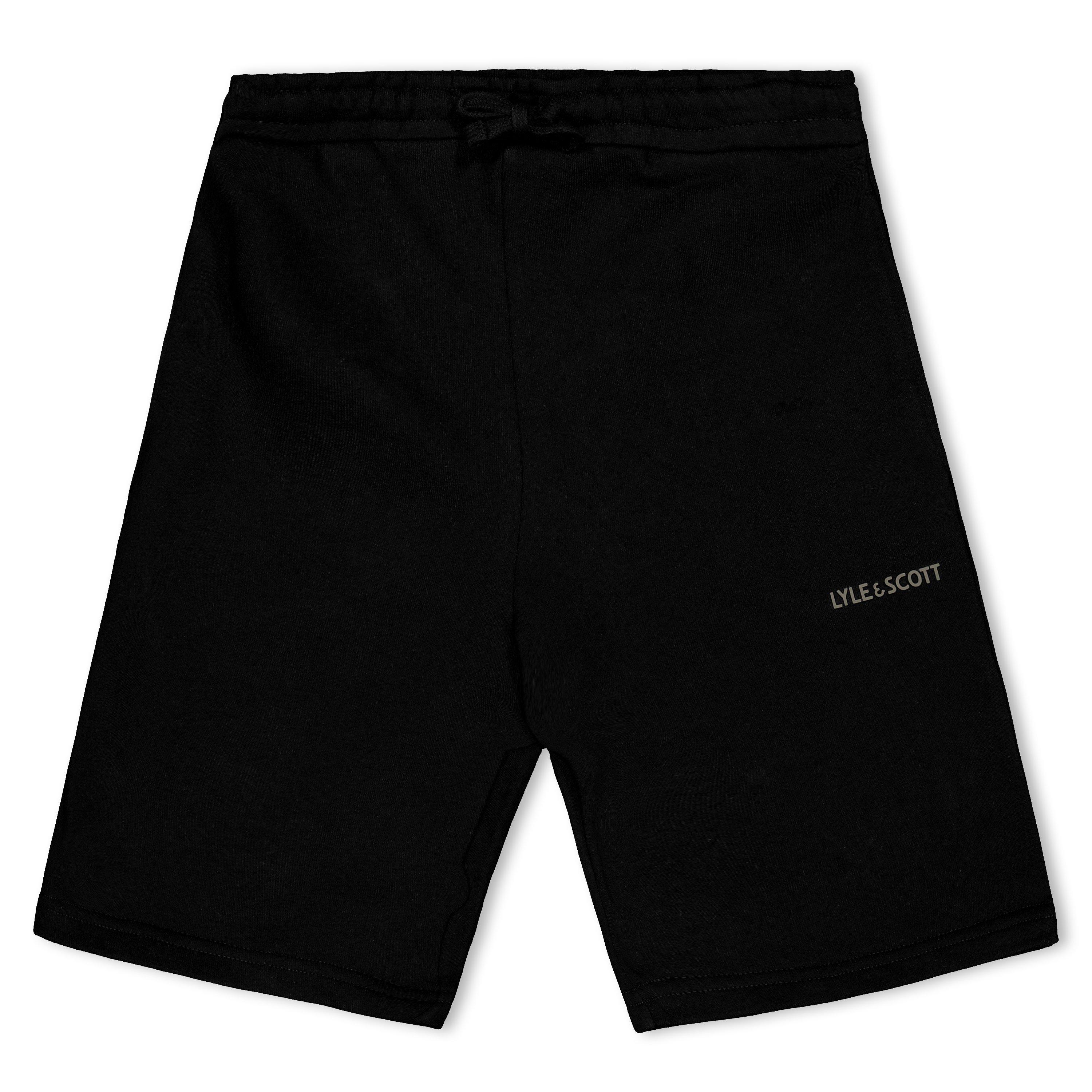 Jet Black Z865 - Lyle and Scott - Kids' Print Fleece Jogger Shorts - 1