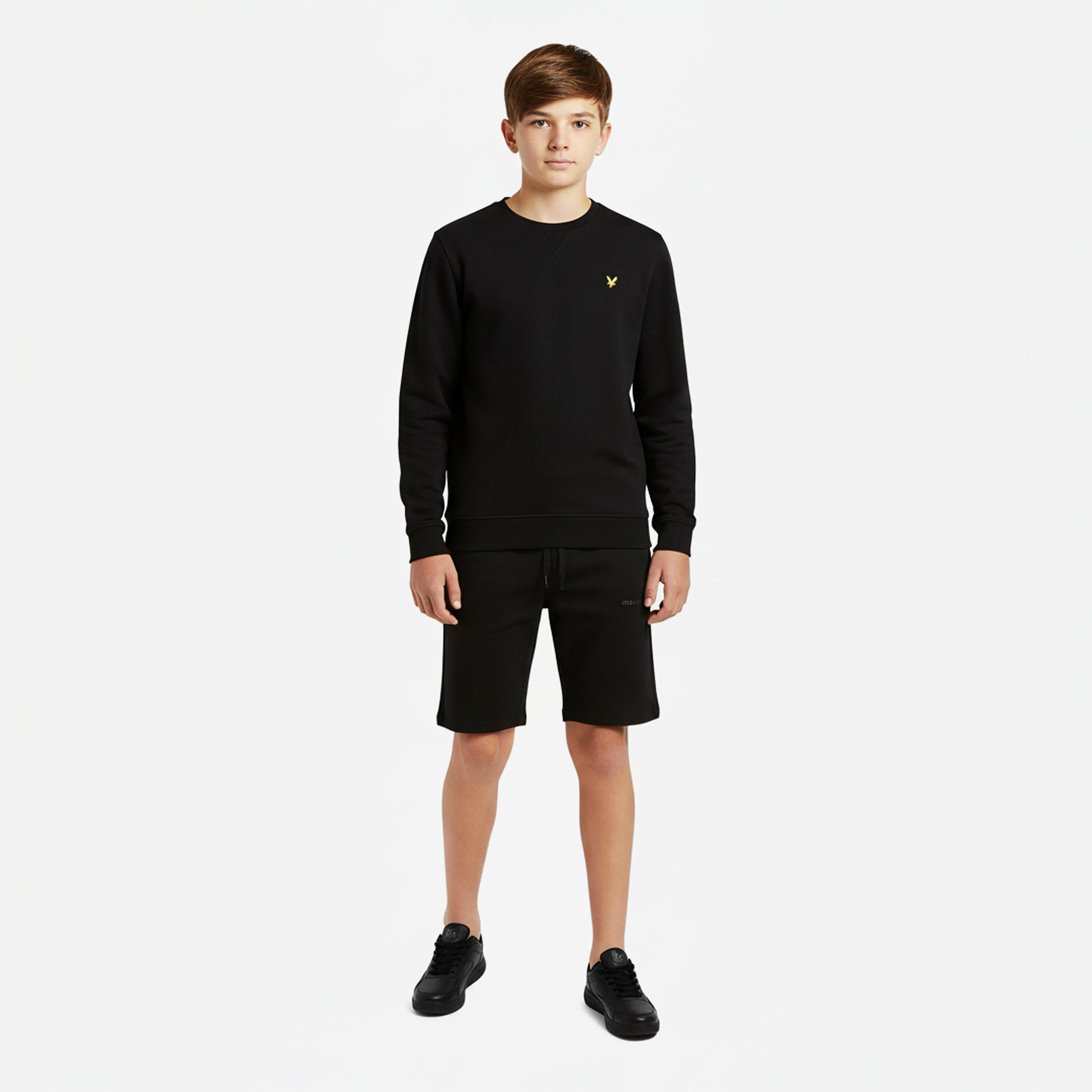 Jet Black Z865 - Lyle and Scott - Kids' Print Fleece Jogger Shorts - 3
