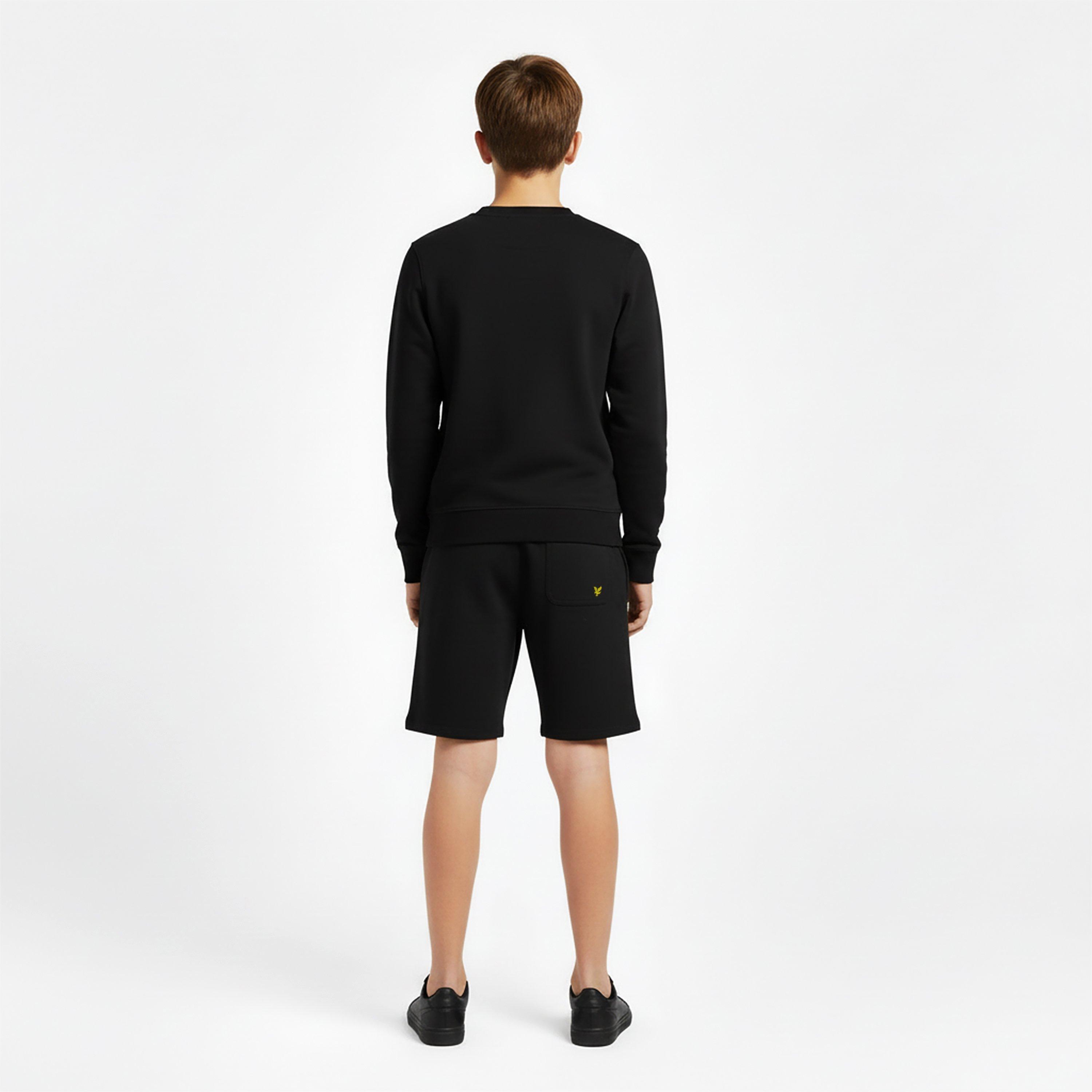 Jet Black Z865 - Lyle and Scott - Kids' Print Fleece Jogger Shorts - 4
