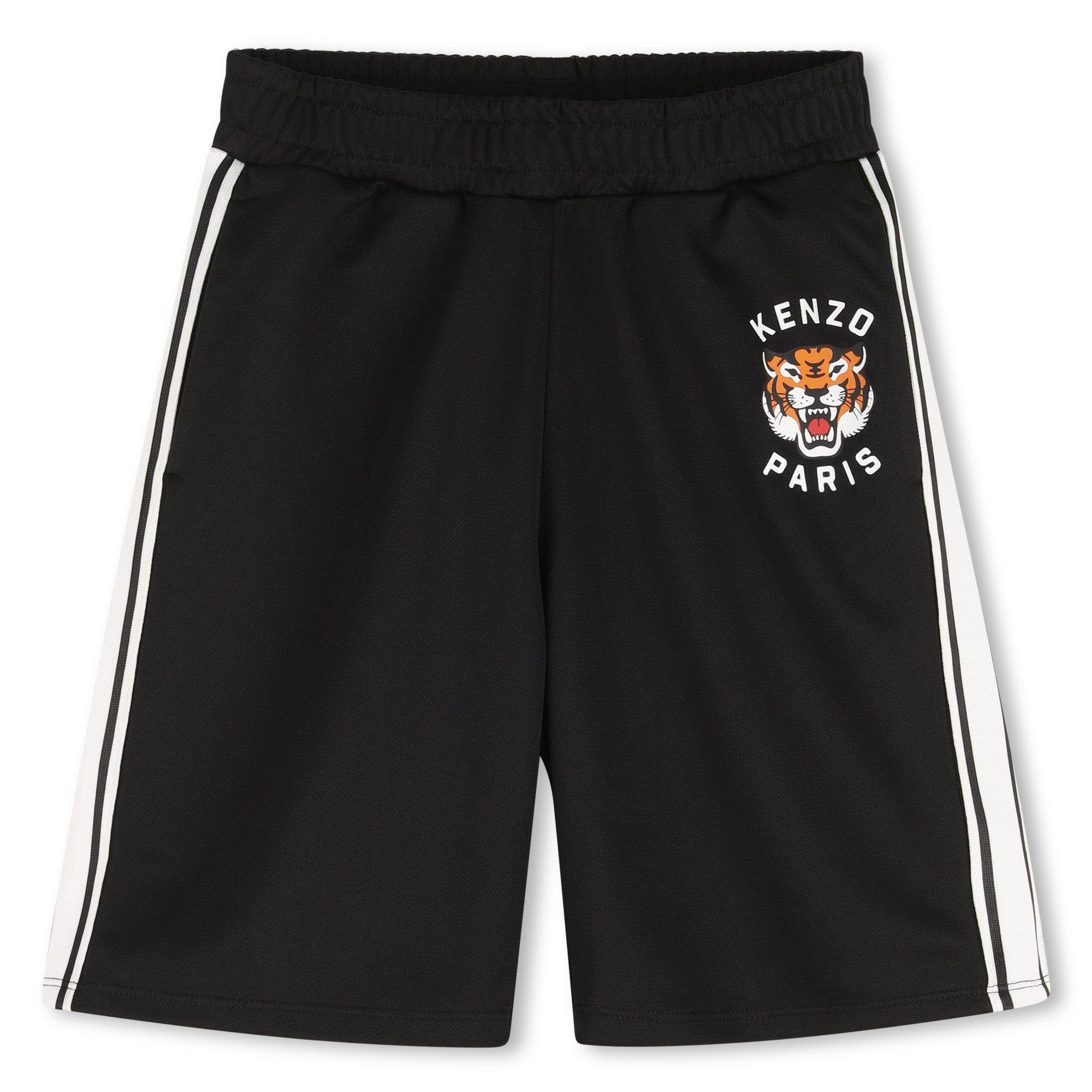 Kenzo  Black 095 Kids' Tiger Fleece Jogger Shorts - 8Y