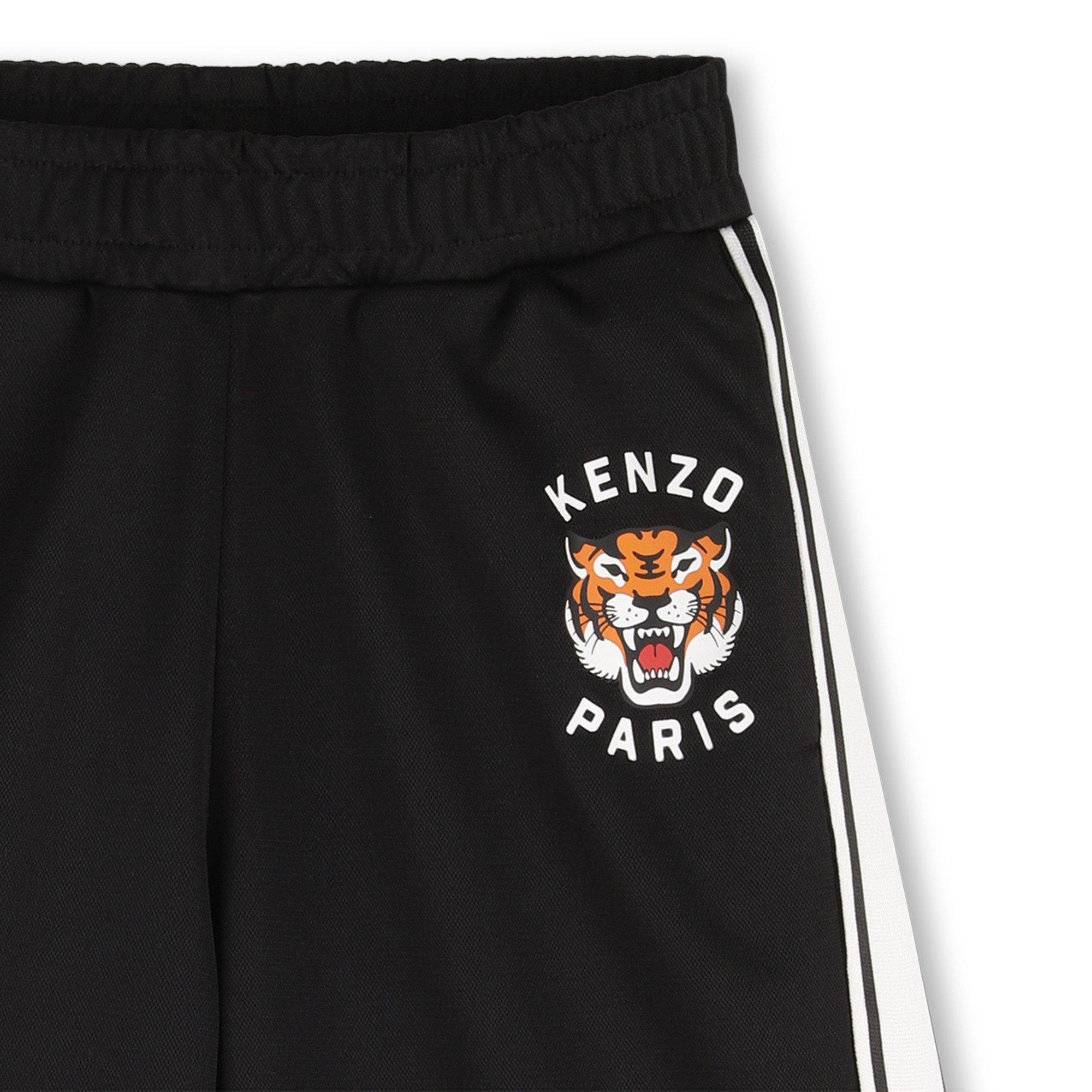 Black 095 - Kenzo - Kids' Tiger Fleece Jogger Shorts - 3